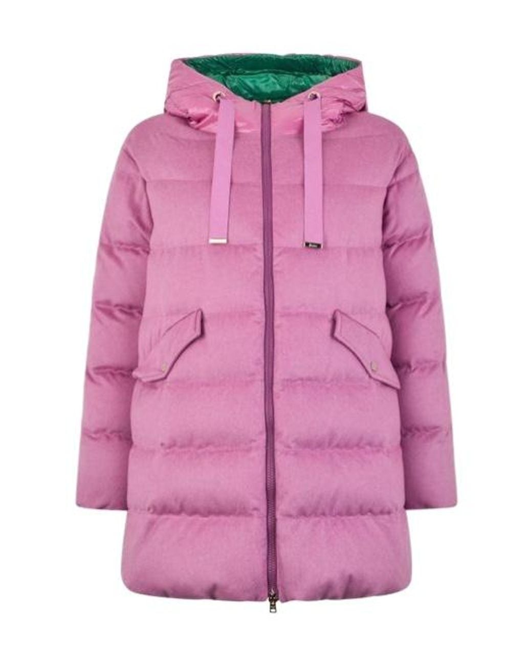 Herno Pink Hooded Quilted Down Jacket