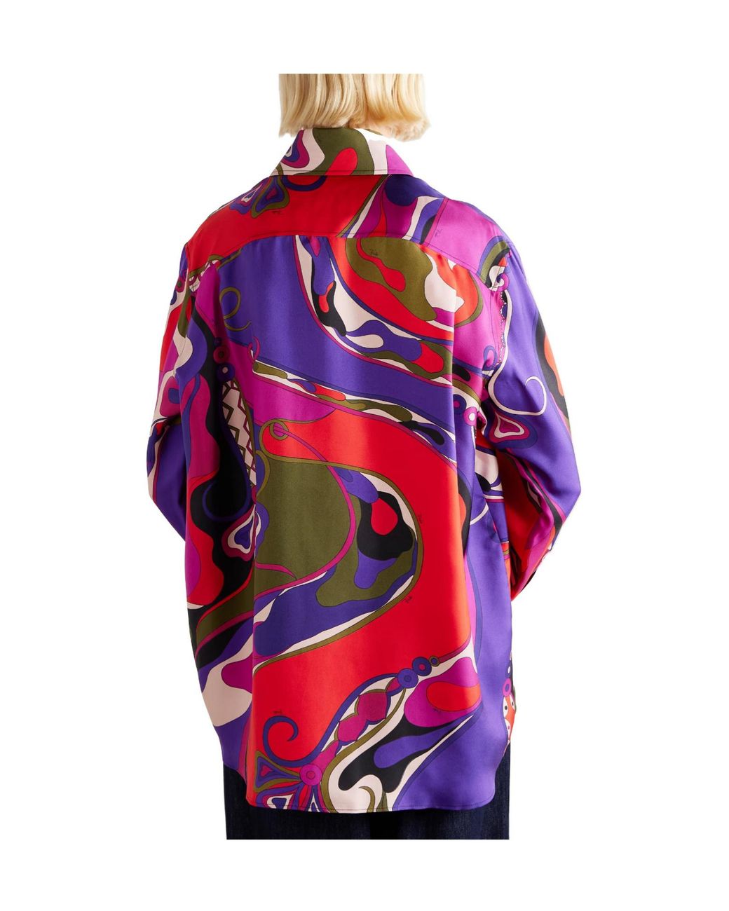 Emilio Pucci Red Printed Silk Shirt