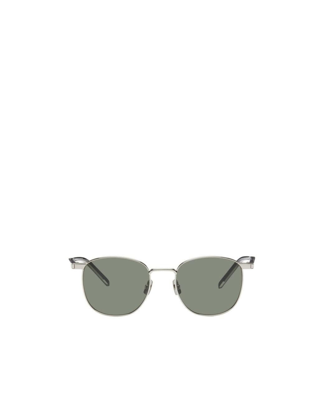 Saint Laurent Metallic Eyewear Round Frame Sunglasses for men