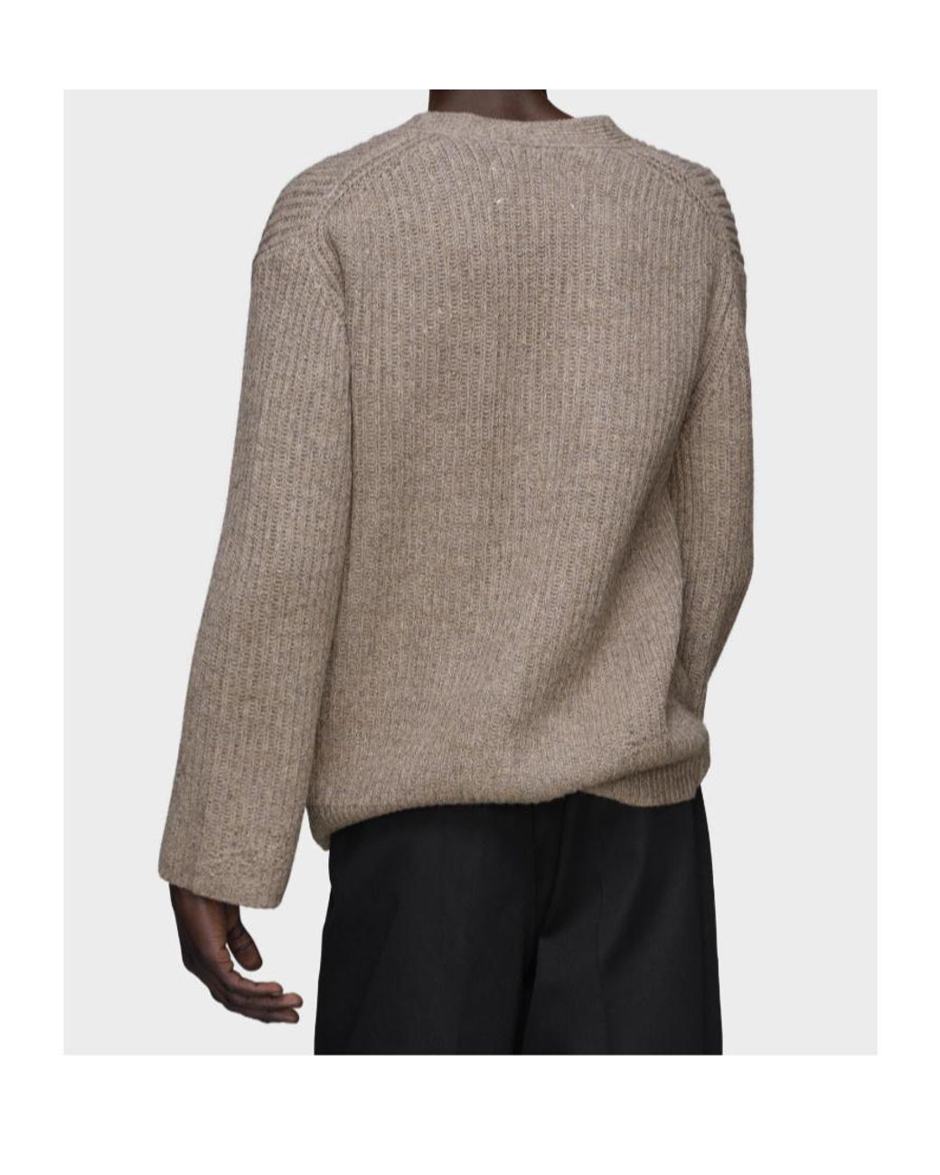 Maison Margiela Brown Ribbed Buttoned Cardigan for men