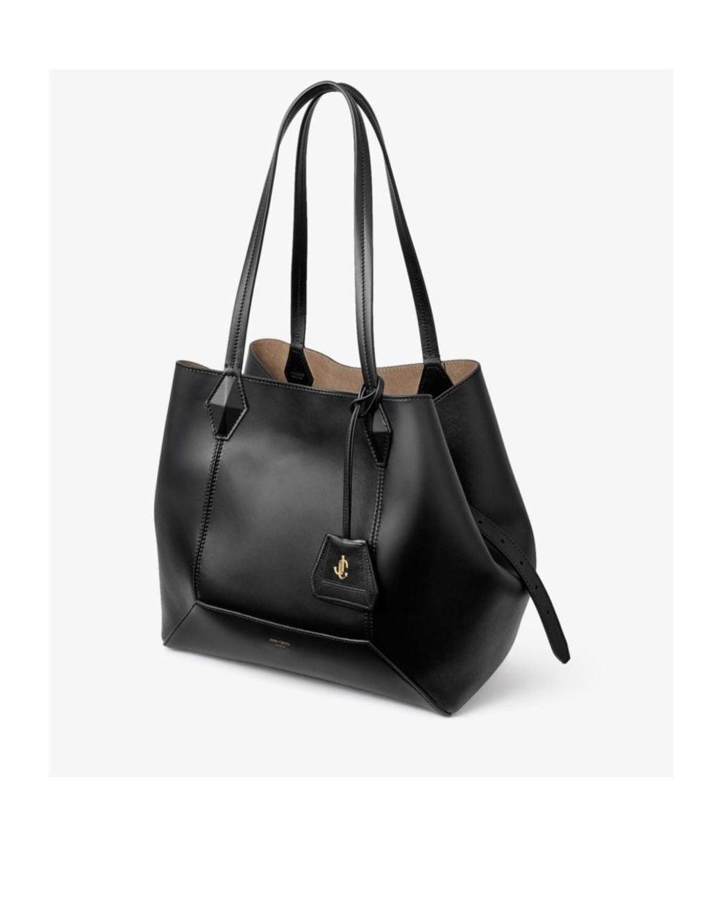 Jimmy Choo Black Diamond Logo Detailed Tote Bag