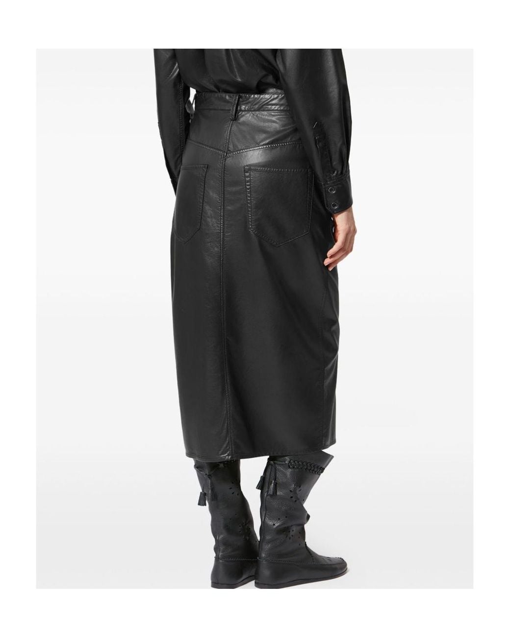 Isabel Marant Black Isabel Marant Étoile Nilauria Faux Leather Skirt