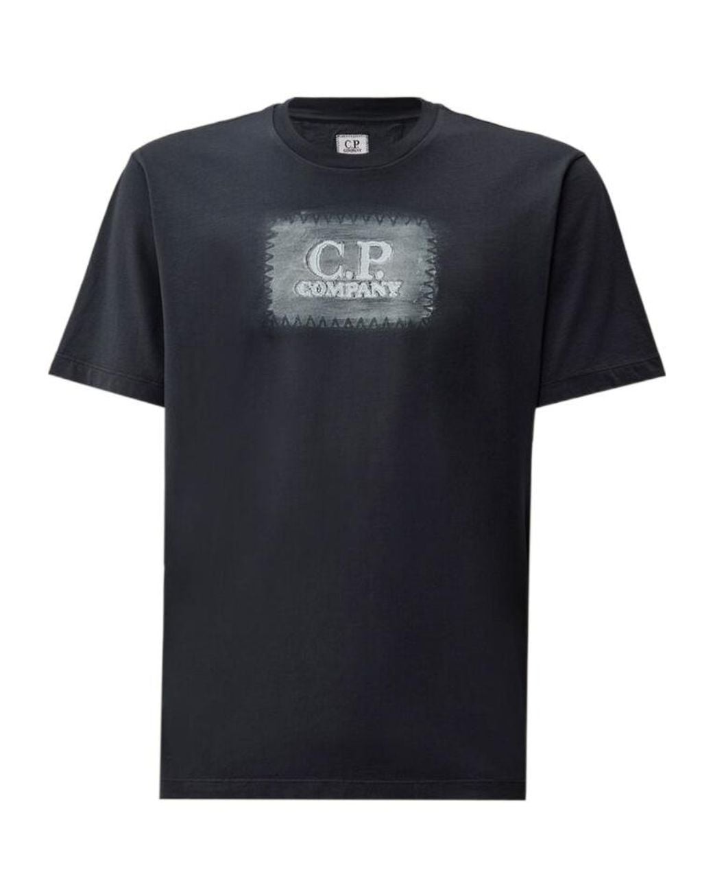 C P Company Black Logo Patch Short Sleeve T-Shirt for men