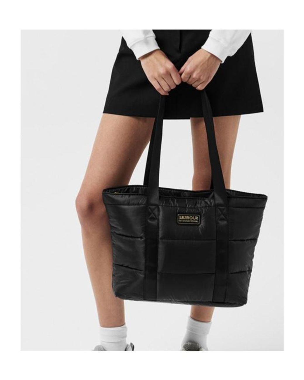 Barbour Black Monaco Quilted Tote Bag