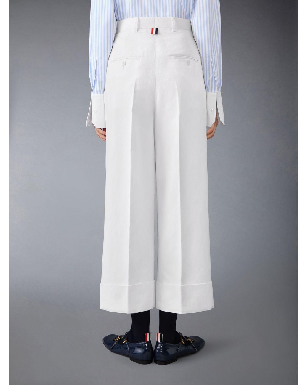 Thom Browne White High-Waisted Trousers