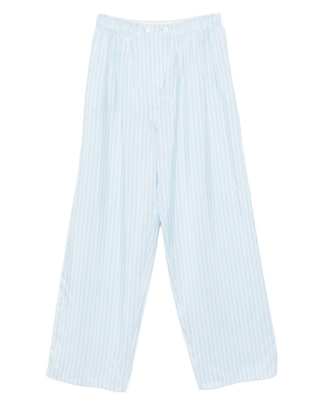 Prada Blue Cotton Blend Trousers