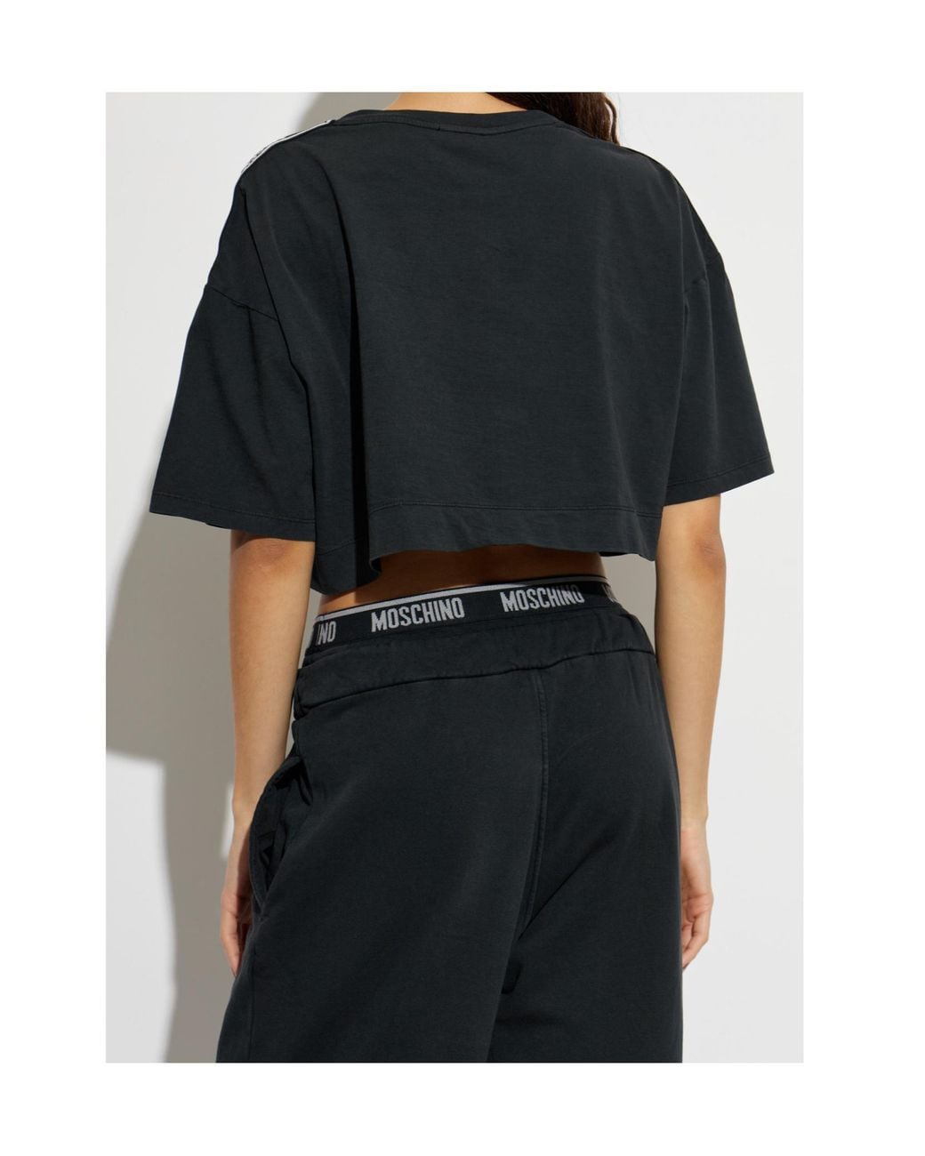 Moschino Black Active Cropped Top