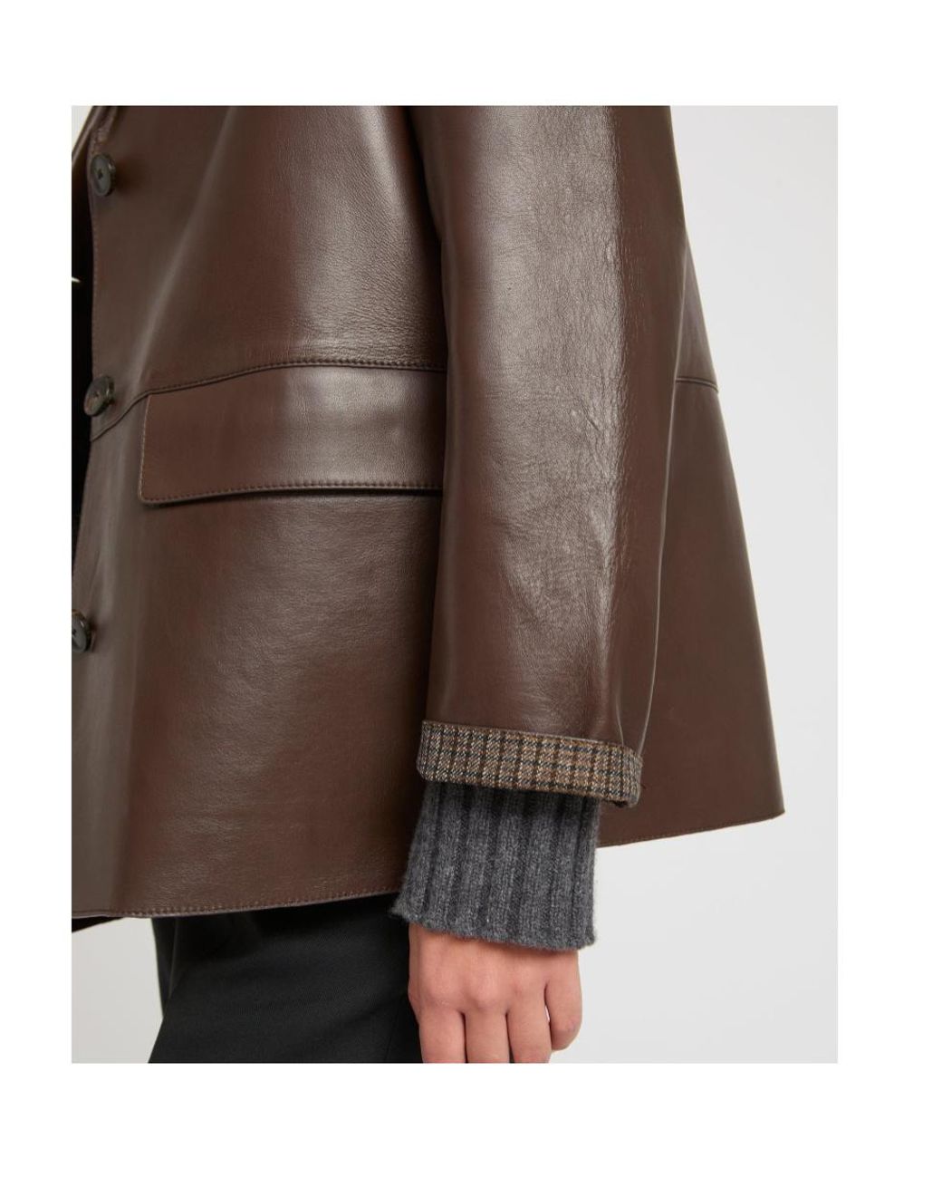 Yves Salomon Brown Leather Jacket