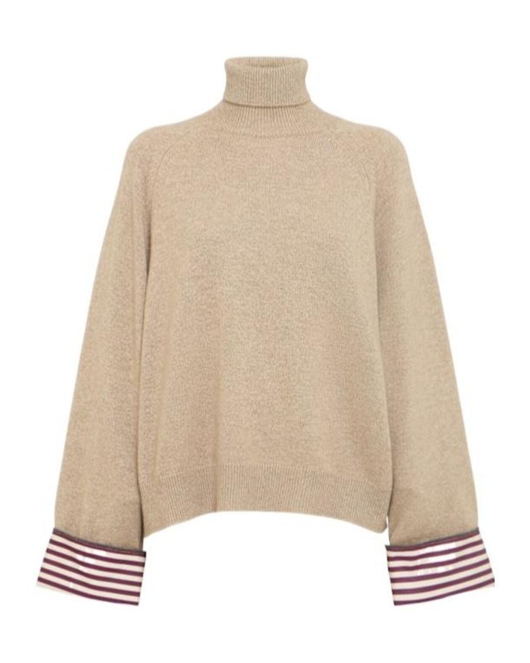 Brunello Cucinelli Natural Cashmere Turtleneck Sweater