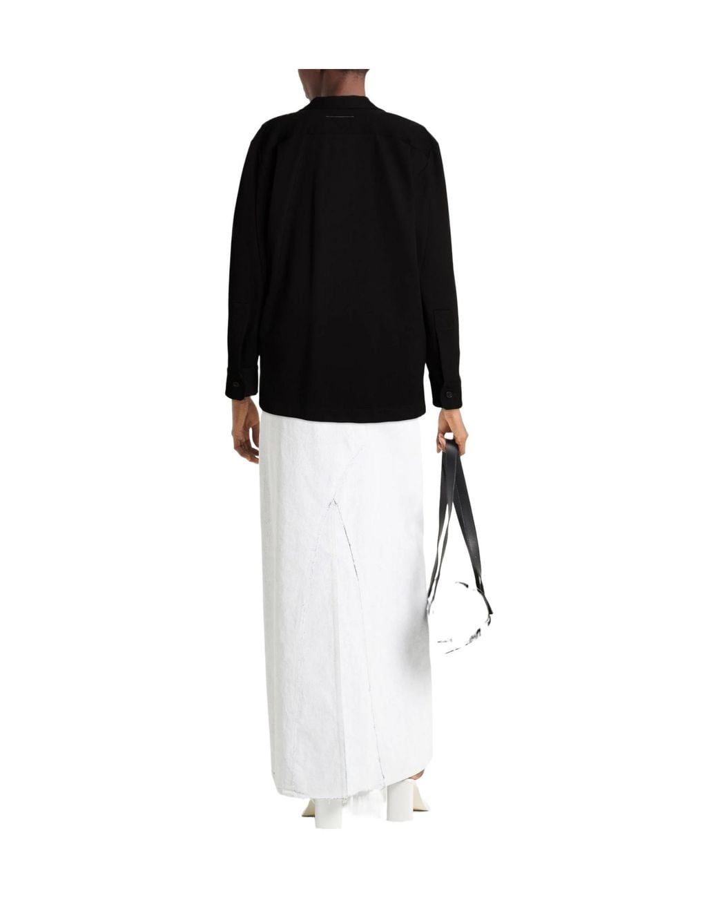MM6 by Maison Margiela Black Solid Colour Shirts