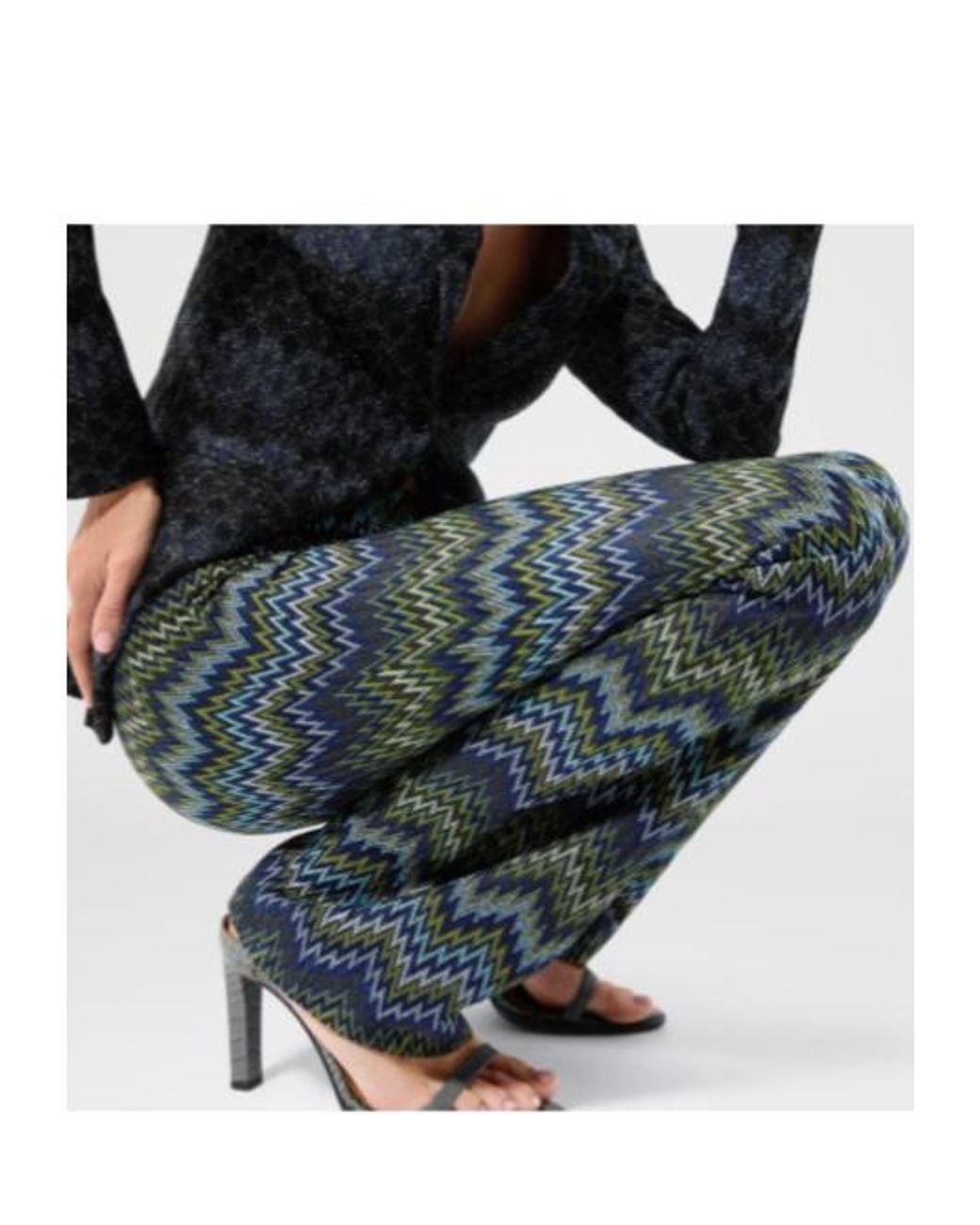 Missoni Gray Snake Motif Viscose Flare Trousers