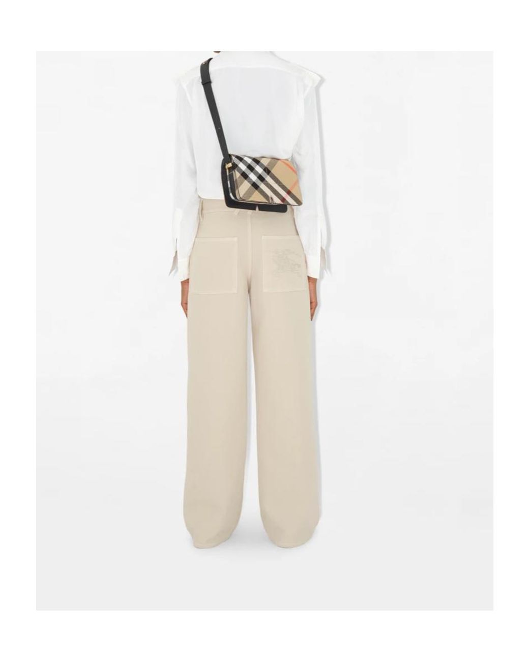 Burberry Gray Snip Checked Foldover-Top Shoulder Bag