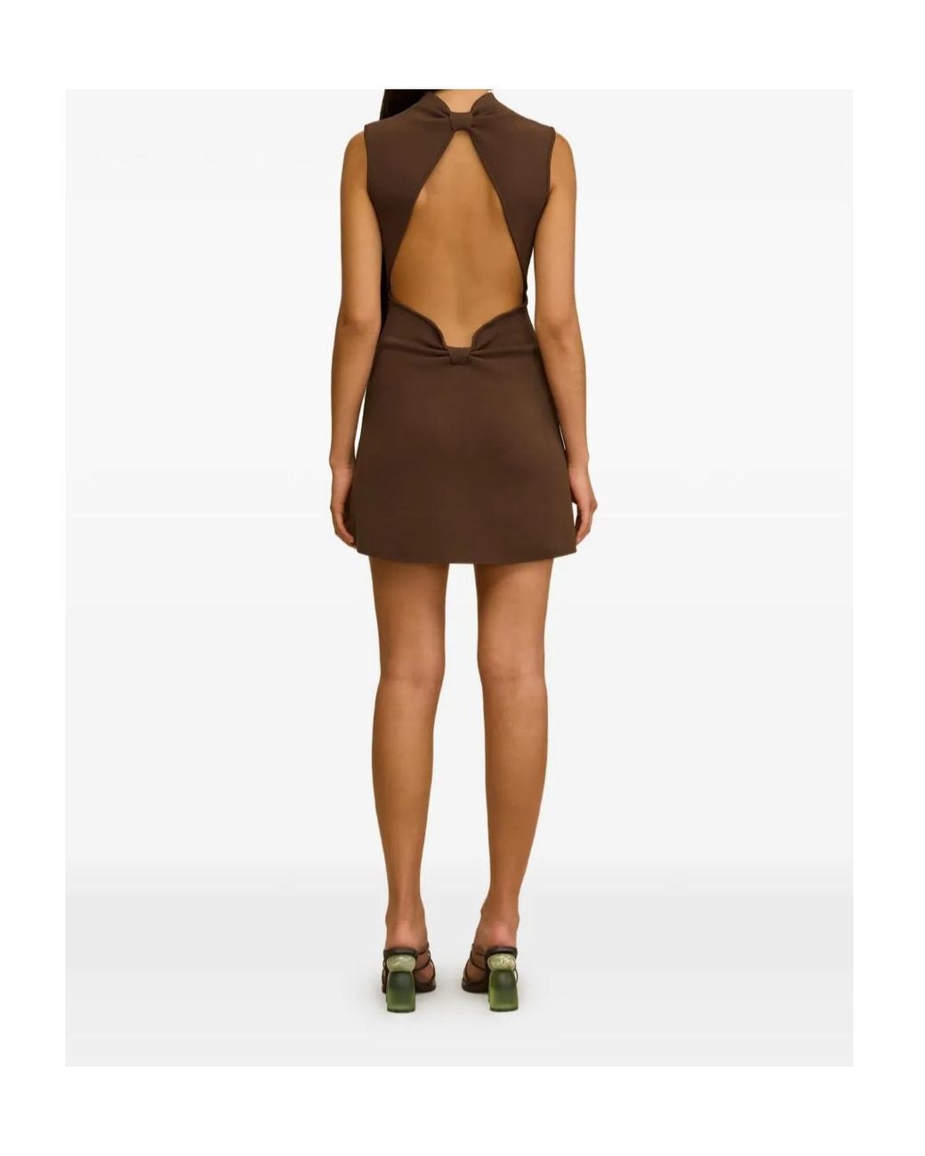 Cult Gaia Brown Harlow Knitted Mini Dress