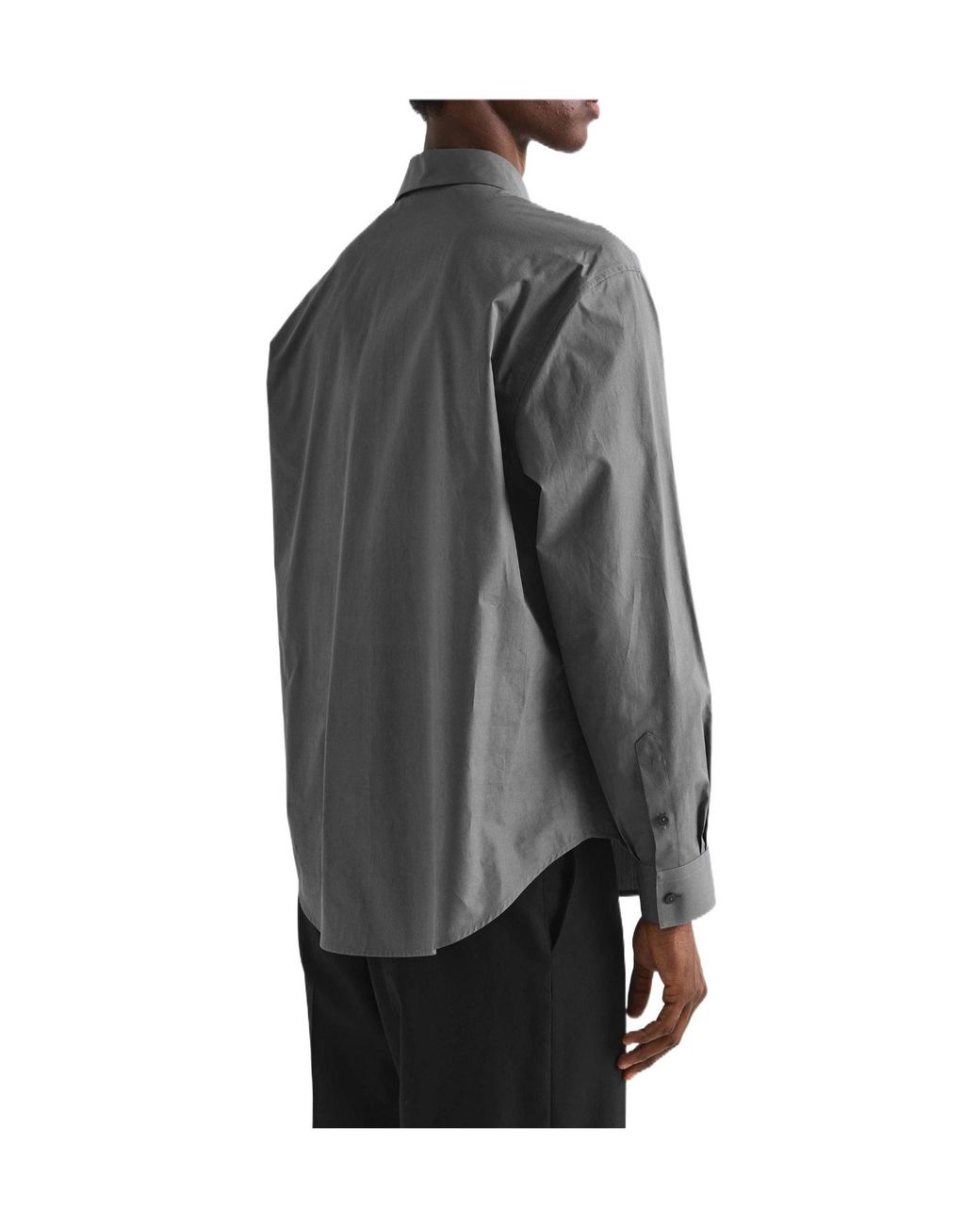 Fendi Gray Long Sleeve Patterned Shirt for men