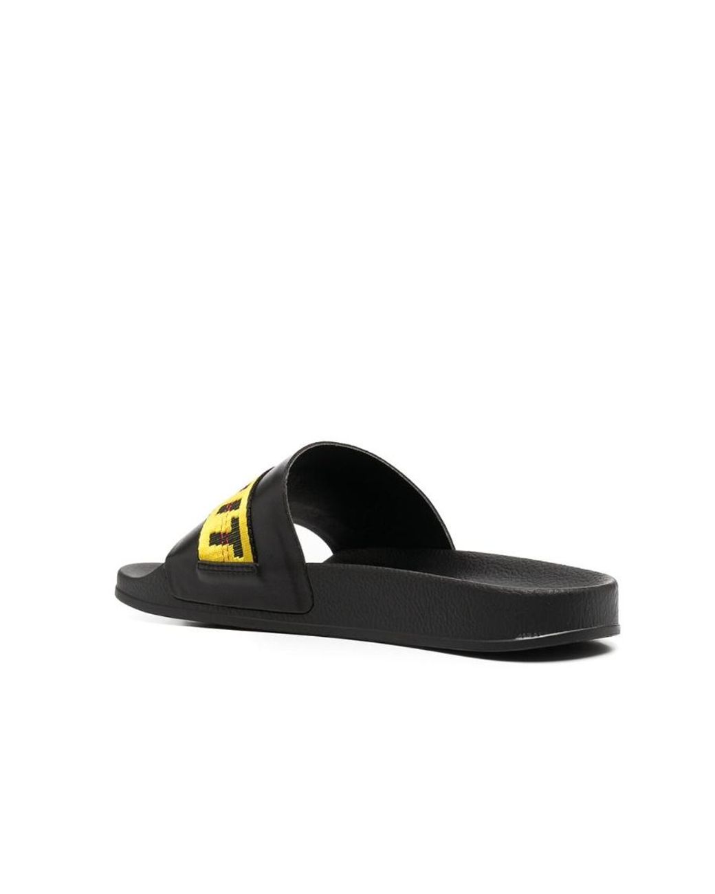 Off-White c/o Virgil Abloh Black Logo-Tape Detail Slides for men