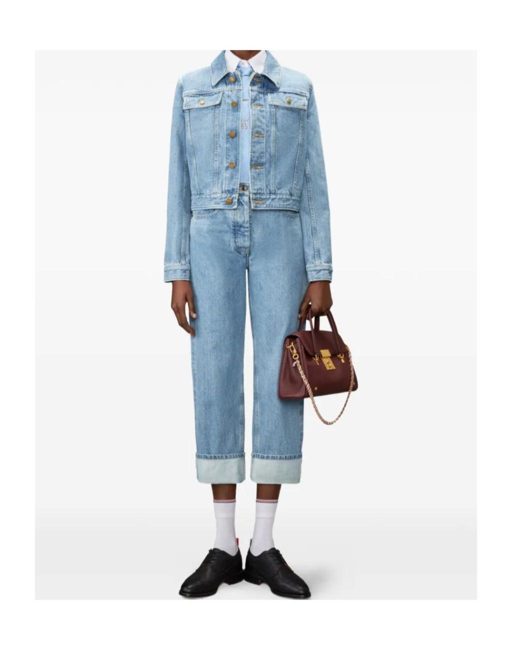Thom Browne Blue Shrunken Selvedge Denim Jacket
