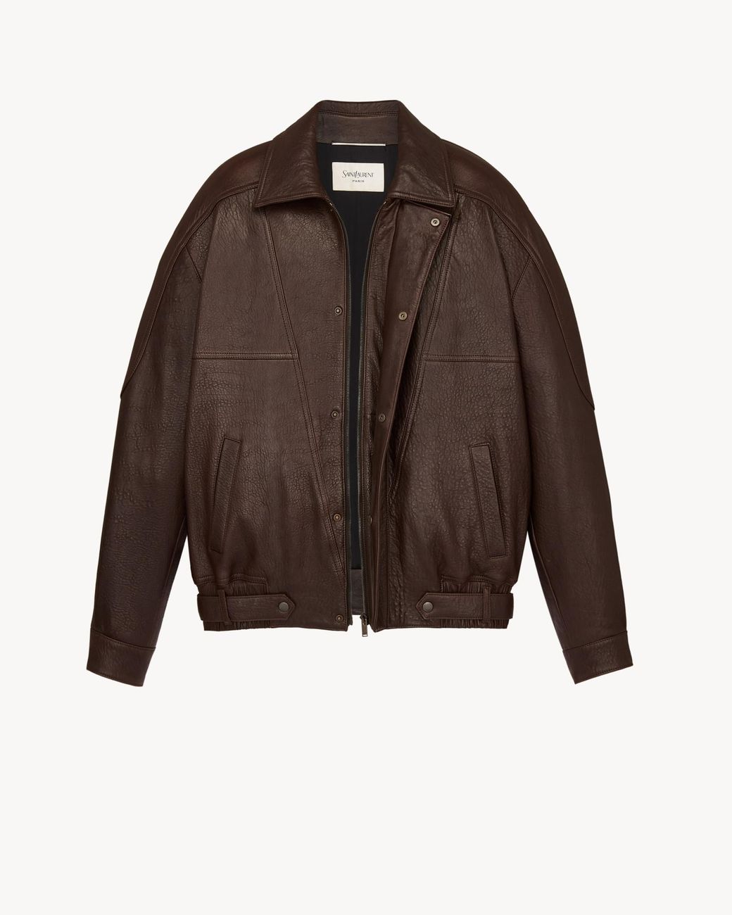 Saint Laurent Brown Bubbled Leather Jacket for men