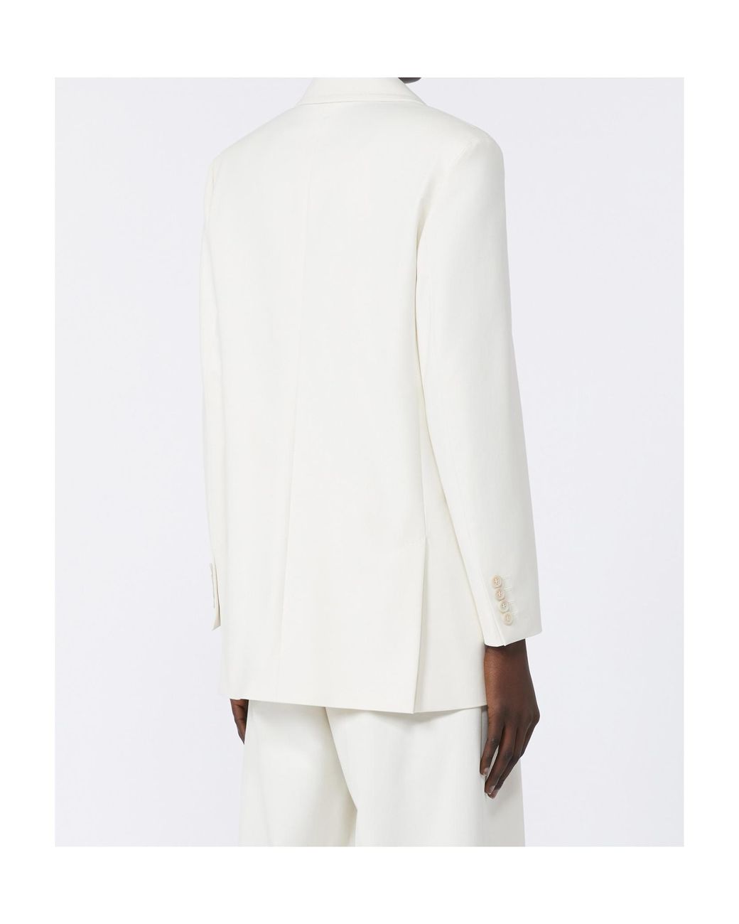 Max Mara White Suez Double-Breasted Tailored Blazer