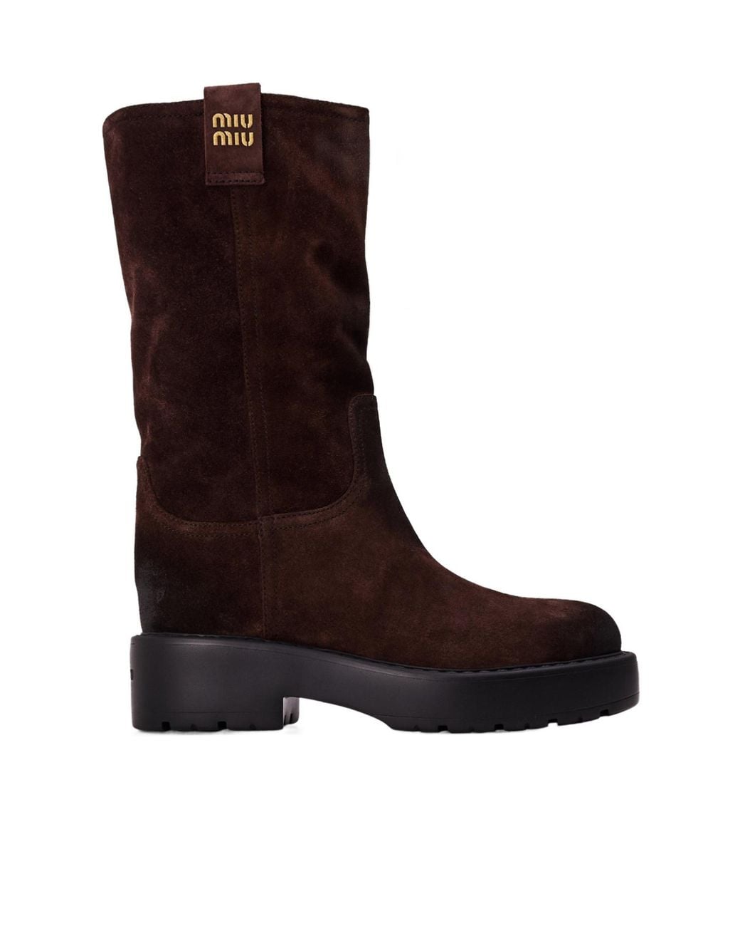 Miu Miu Brown Flat Knee-High Boots