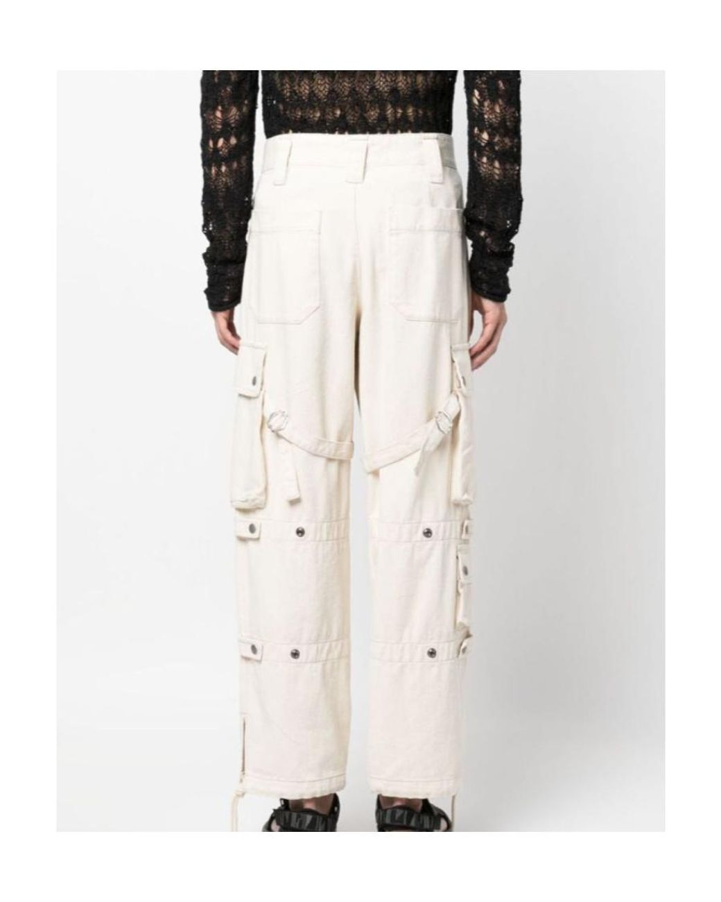 Isabel Marant White Eusebio Cotton Cargo Pants for men