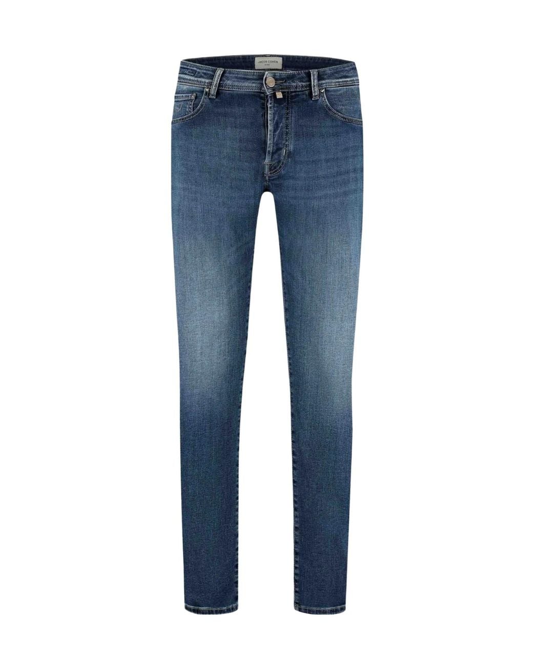 Jacob Cohen Blue Faded-Effect Whiskered Jeans for men