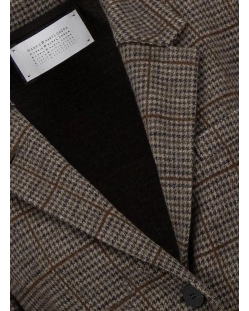 Harris Wharf London Black Check-Houndstooth Blazer