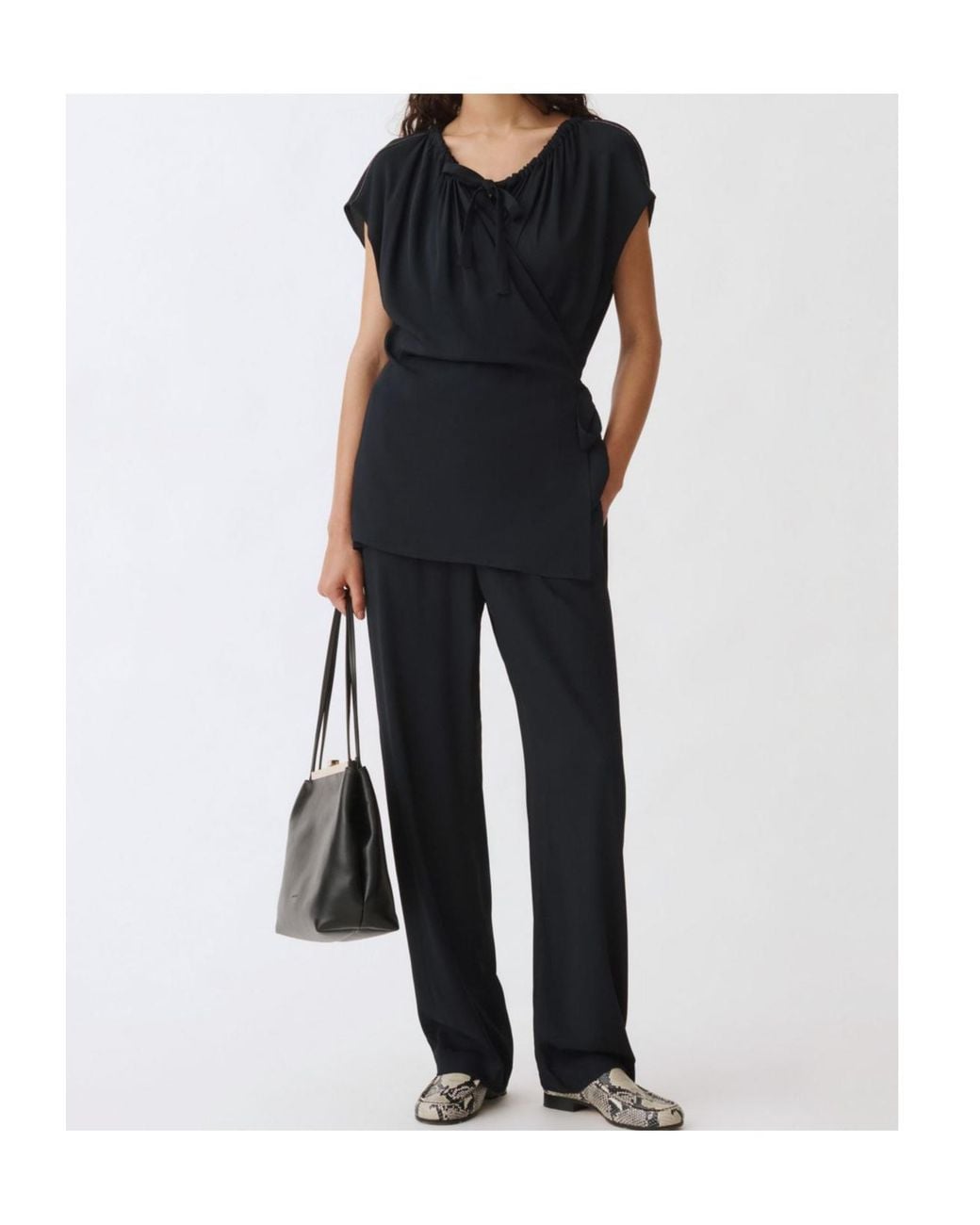 Fabiana Filippi Black Beaded-Trim Trousers