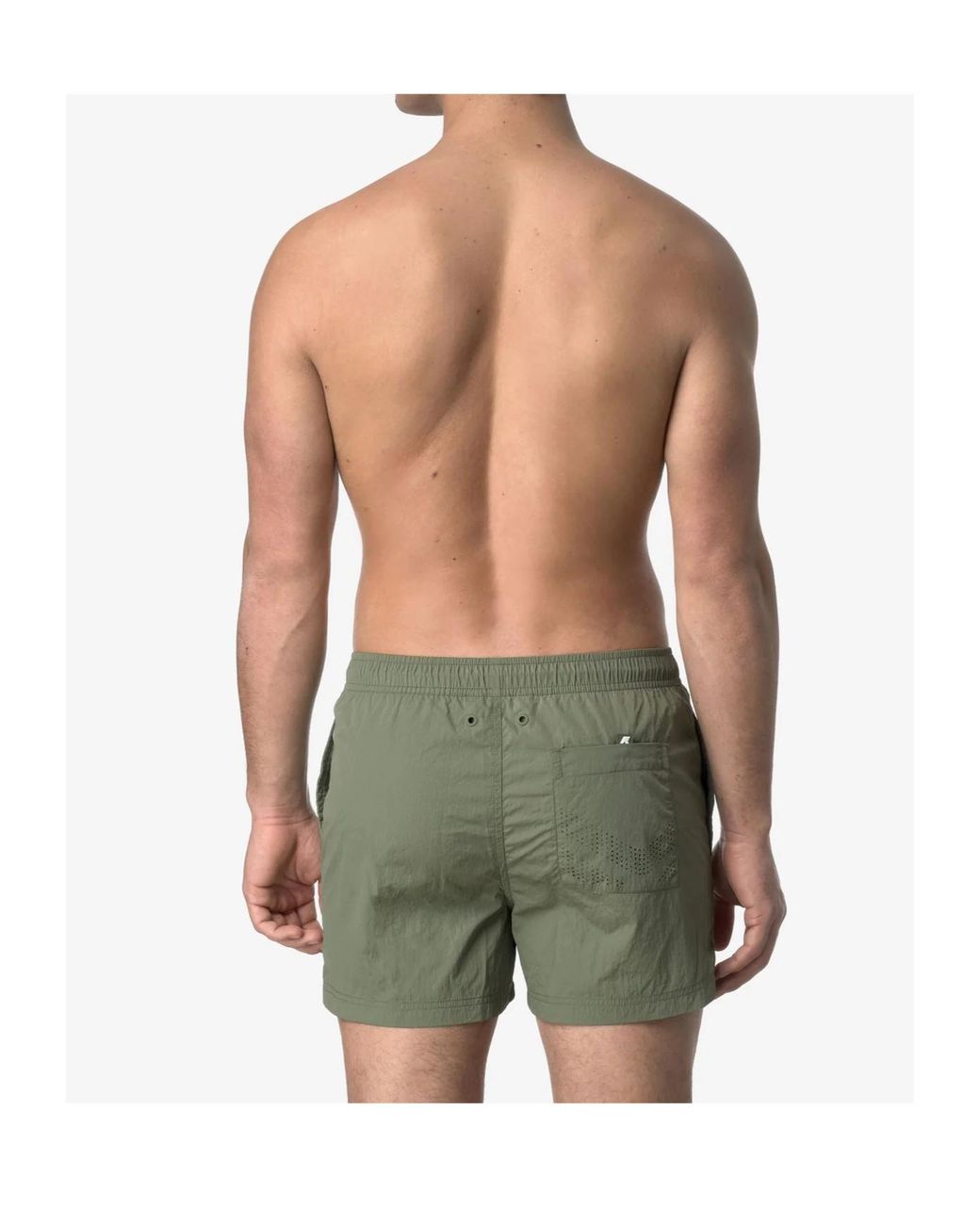 K-Way Green Drawstring Waist Swim Shorts for men
