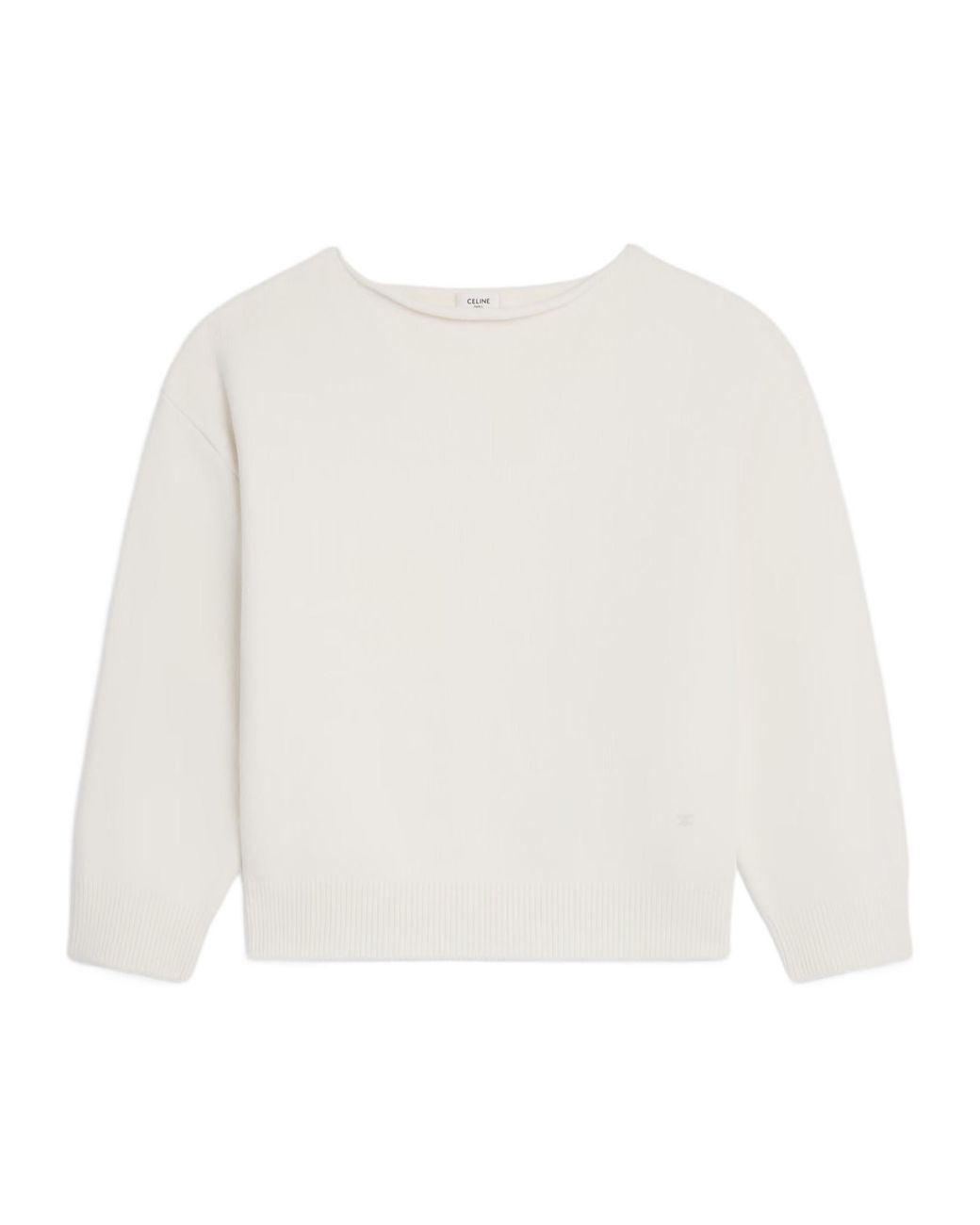 Céline White Boatneck Sweater