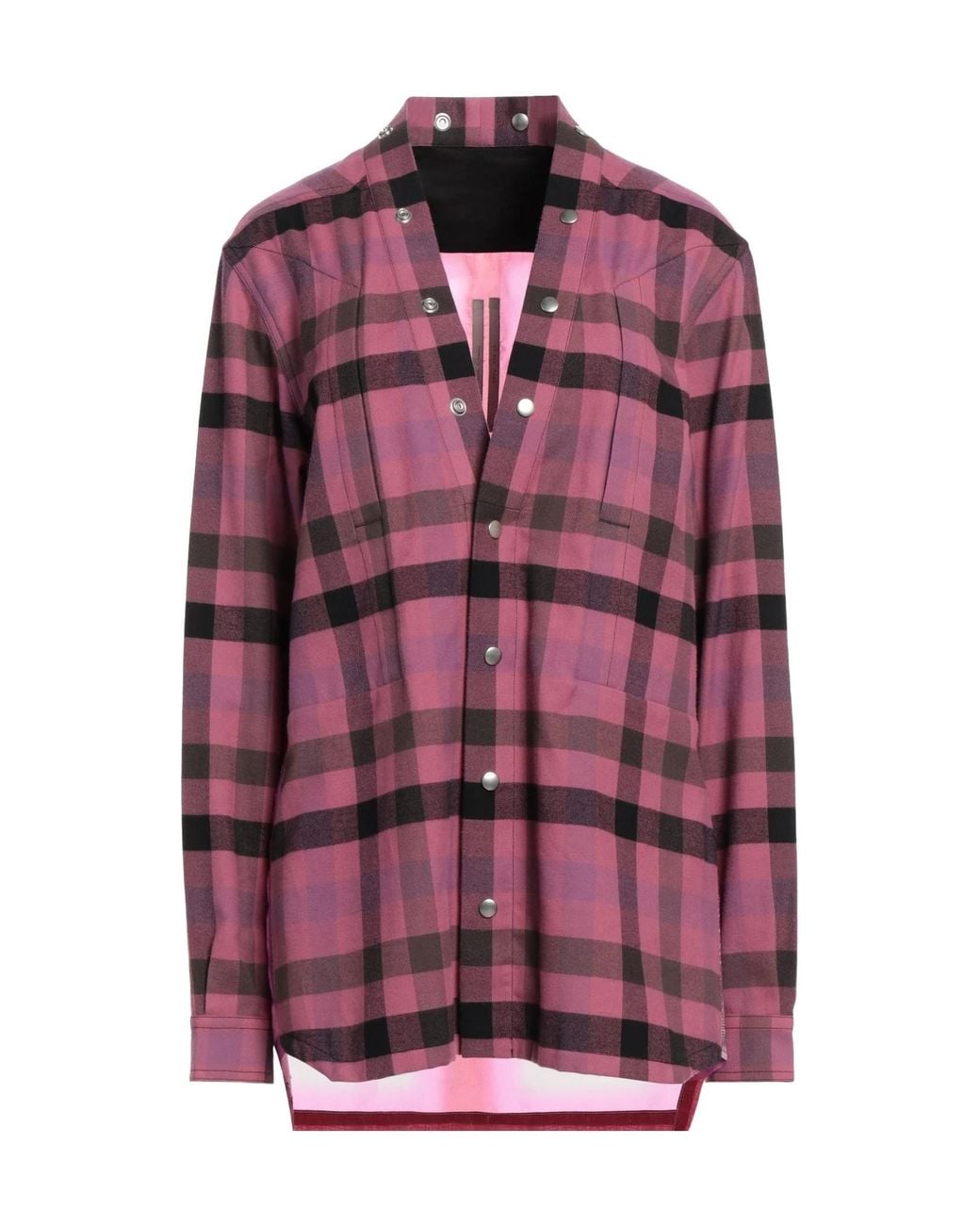 Rick Owens Purple Checked Shirt