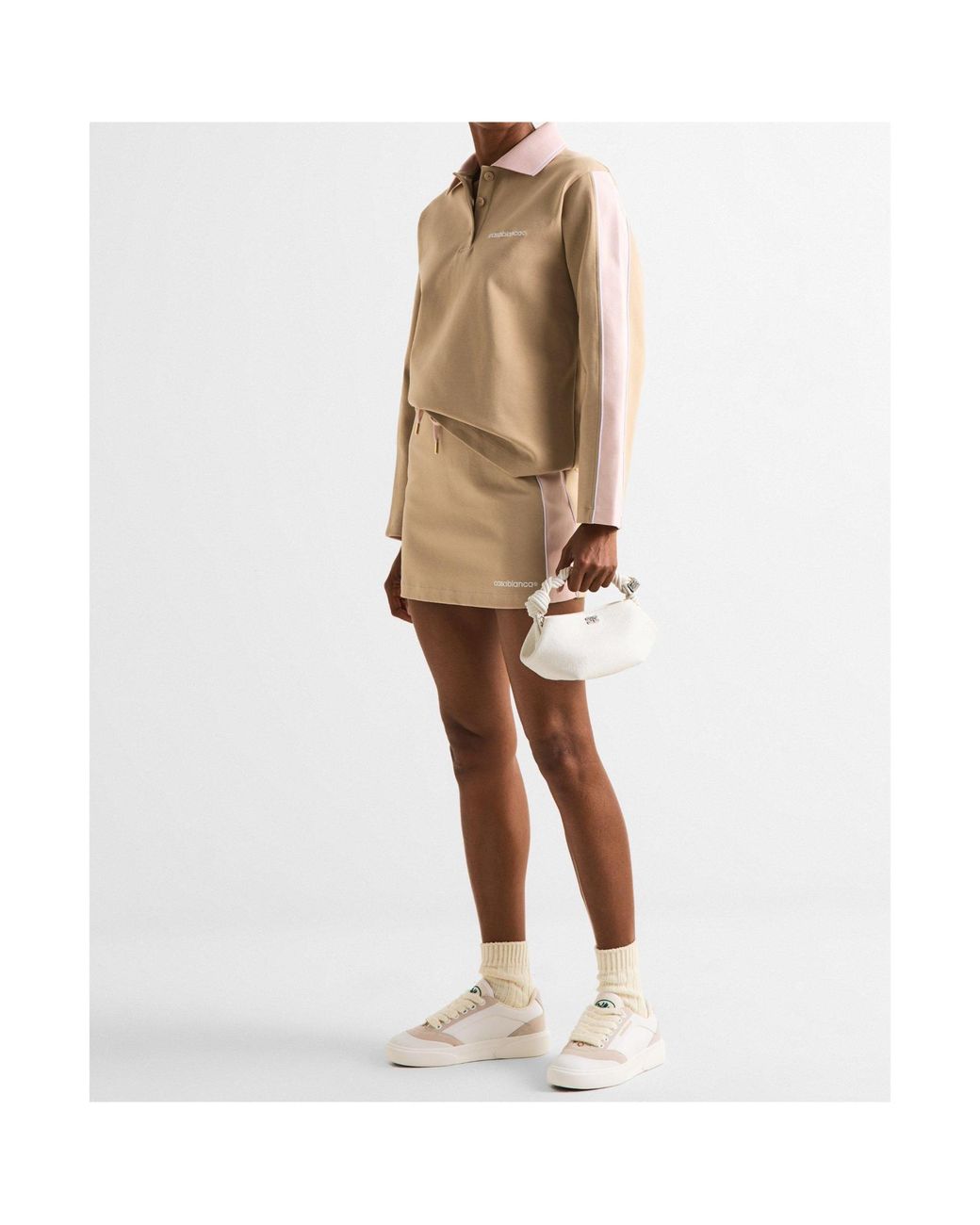 Casablanca Natural Long-Sleeve Polo Shirt