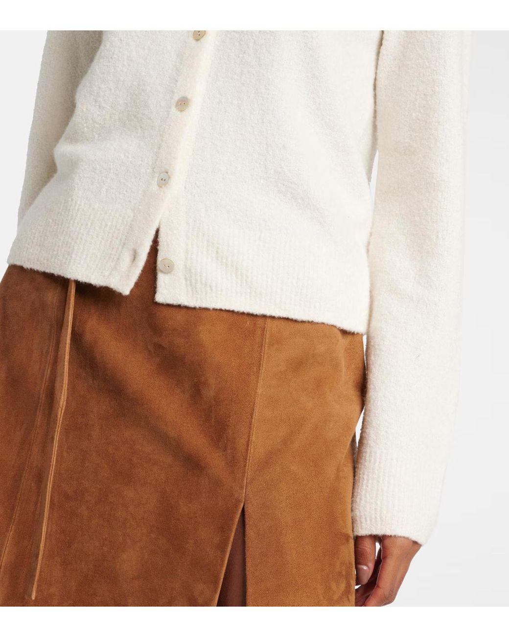 Vince White Silk And Cashmere-Blend Cardigan