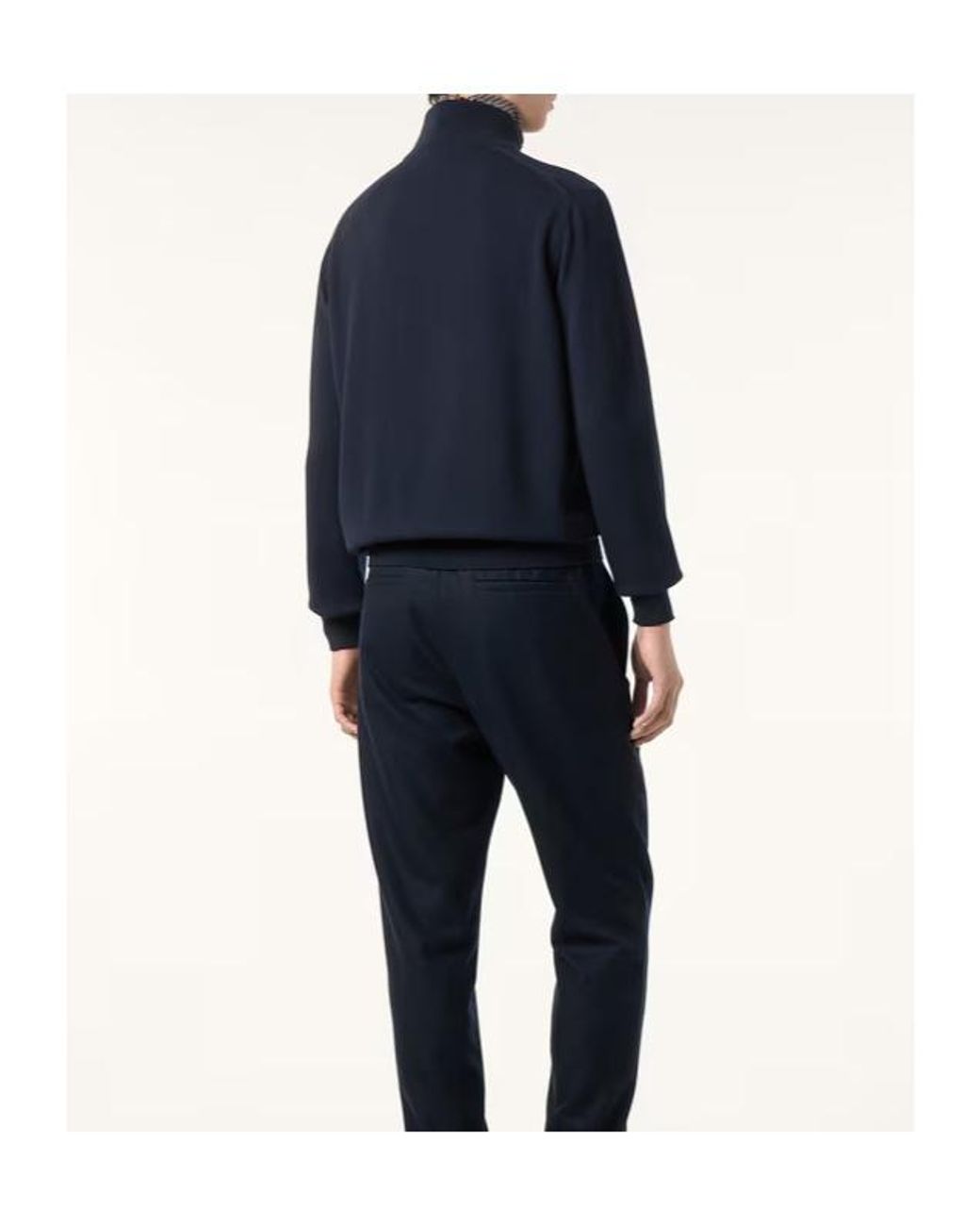 Loro Piana Blue High-Necked Long-Sleeved Sweater for men