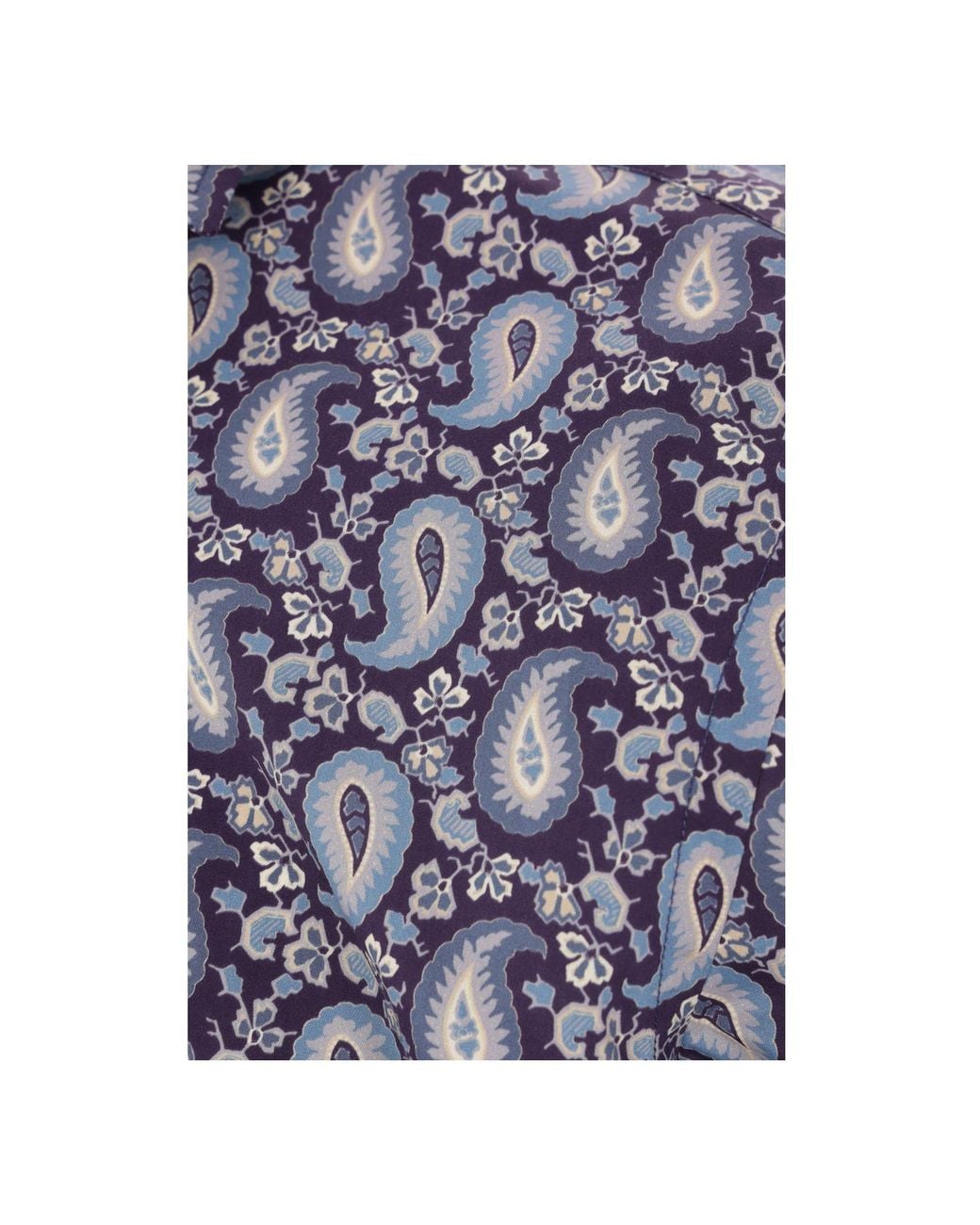 Etro Blue Graphic-Printed Curved Hem Shirt for men