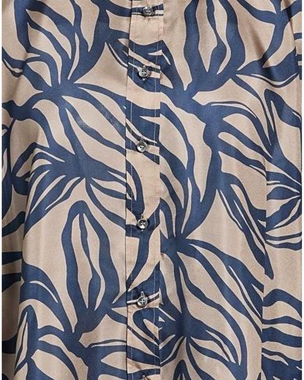 Brunello Cucinelli Blue Silk Shirts Blouses