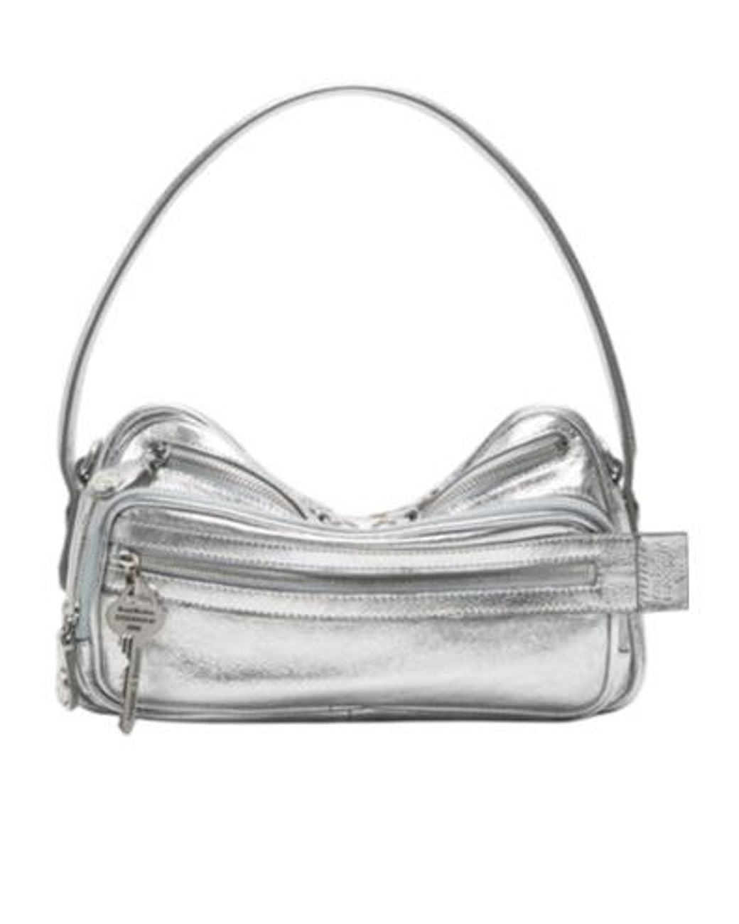 Acne Gray Camero Party Metallic Effect Shoulder Bag