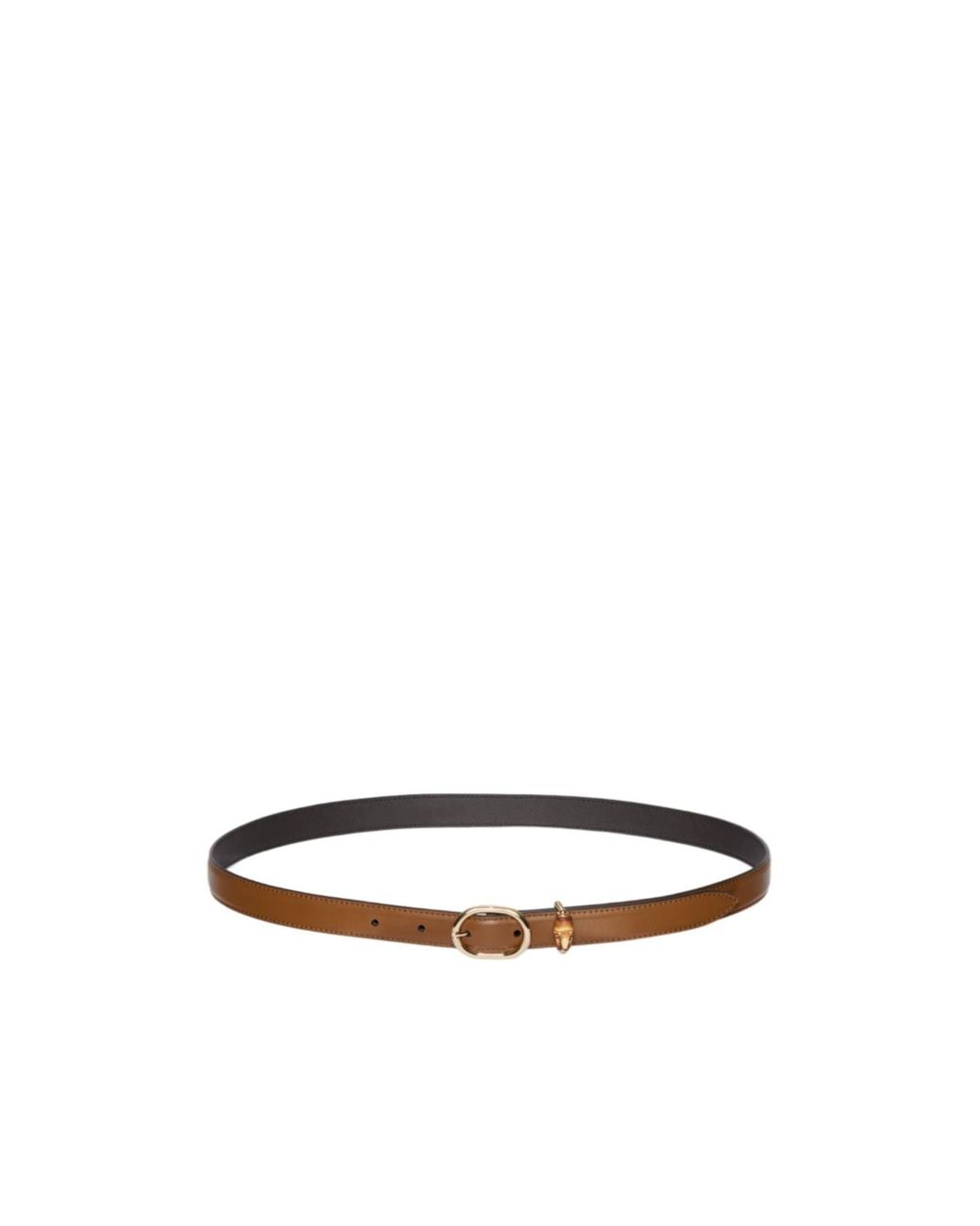 Gucci White Oval Buckle Thin Belt