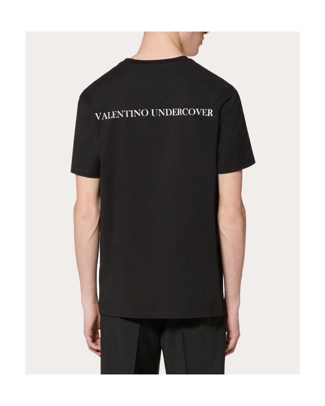 Valentino Black Undercover Co-Branded Ufo Printed T-Shirt for men