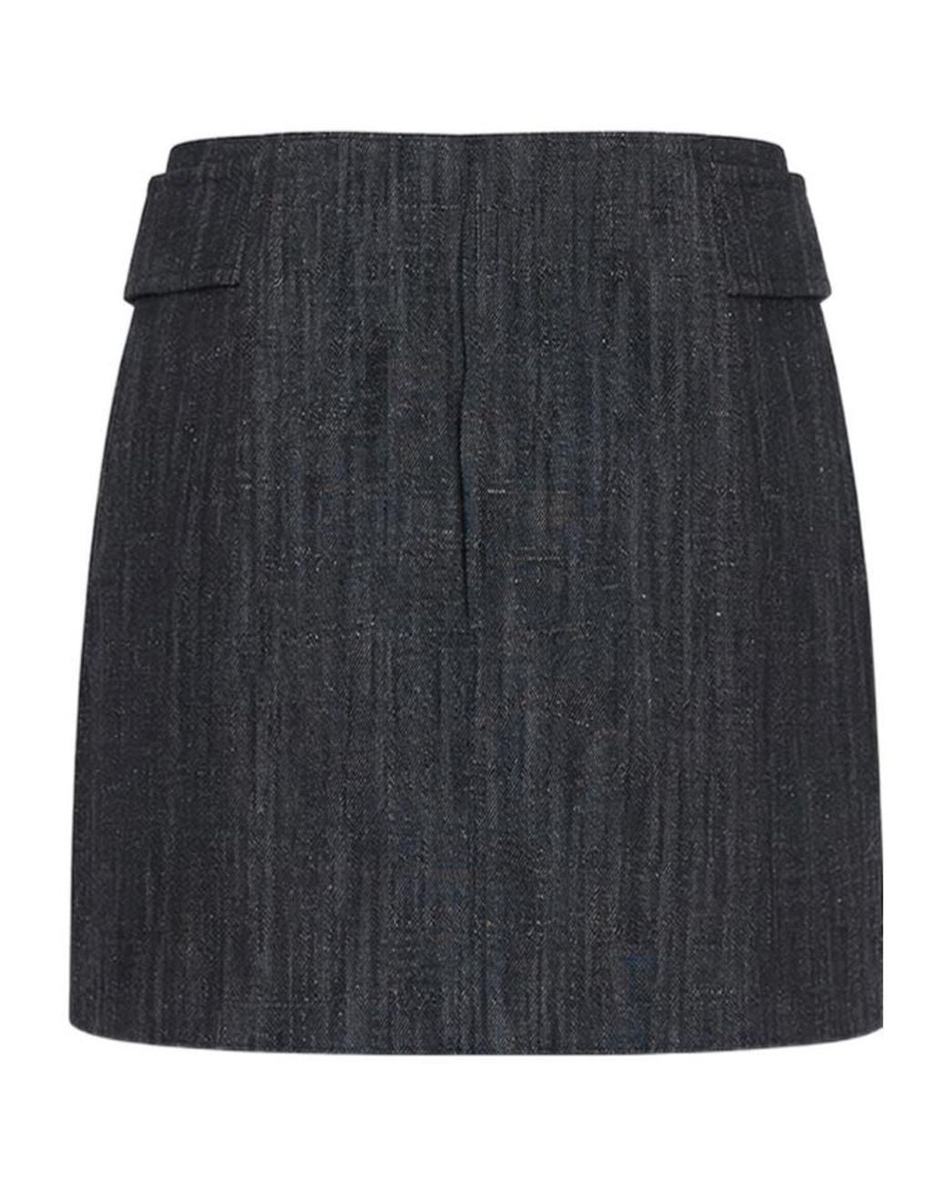 Paloma Wool Black Deuna Ii Zip Mini Skirt
