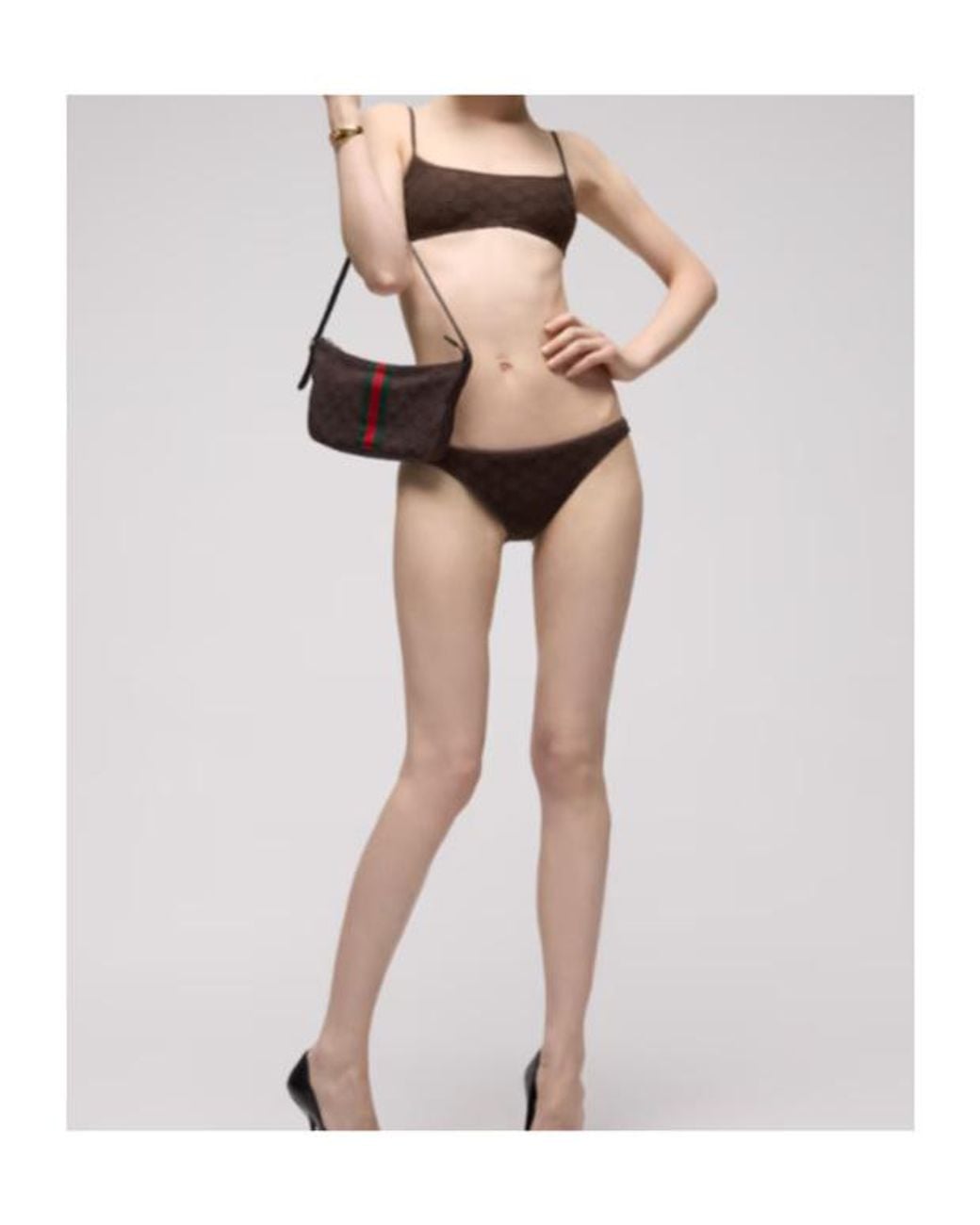 Gucci Black Gg Stretch Jersey Bikini