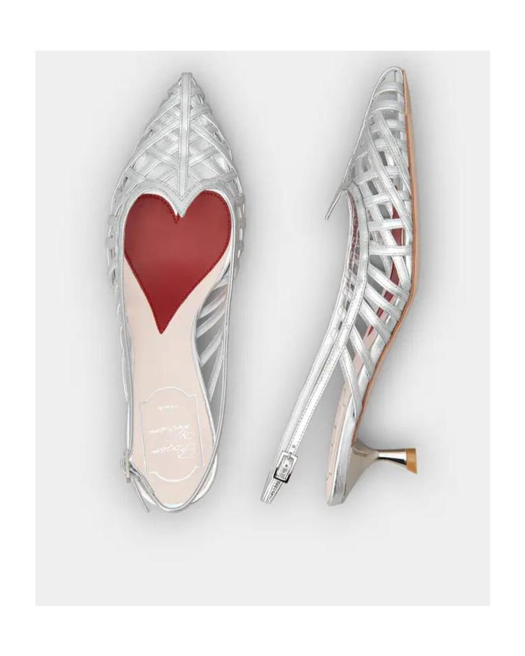 Roger Vivier White Multistrap Slingback Pumps