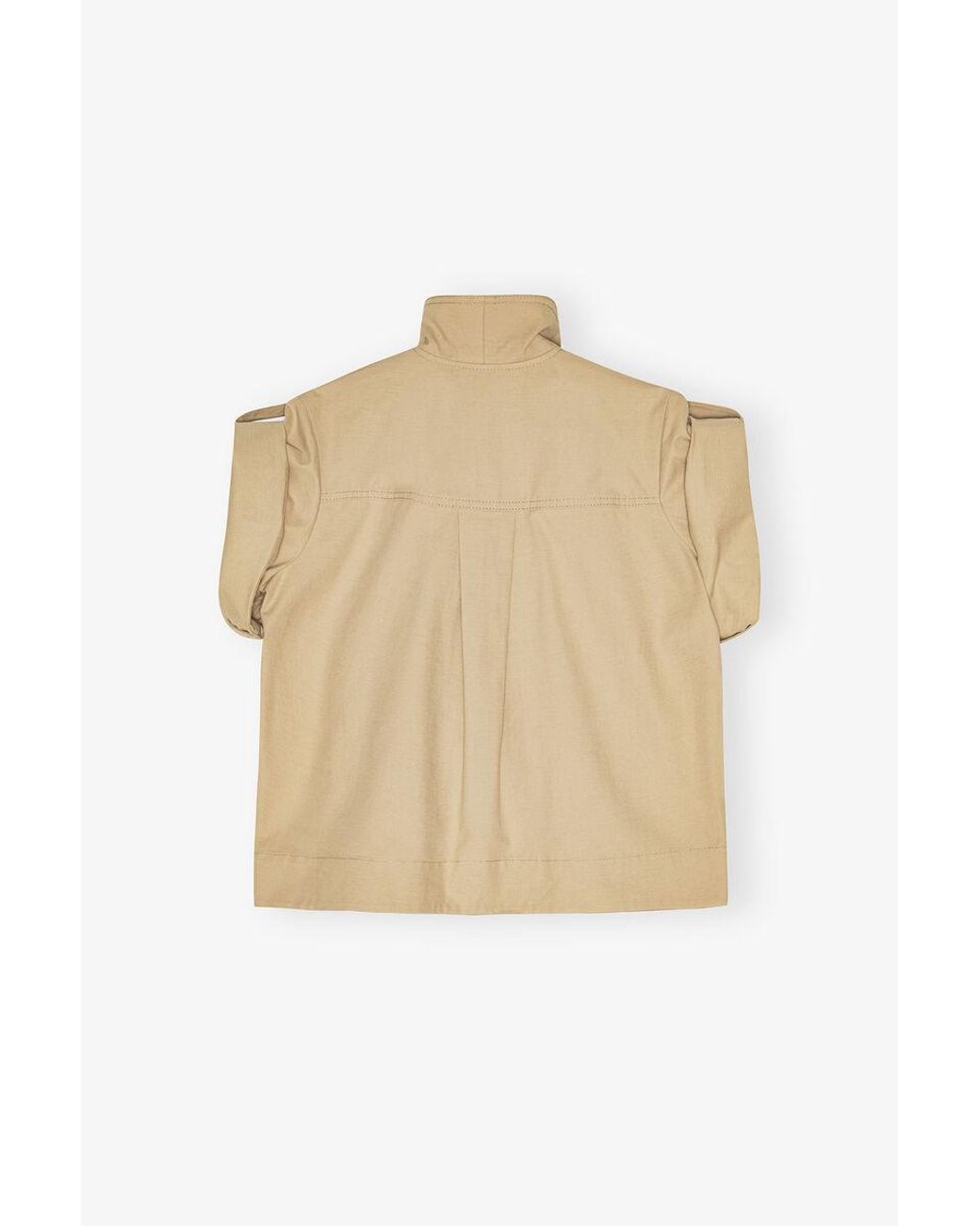 Ganni Natural Lace-Up Blouse