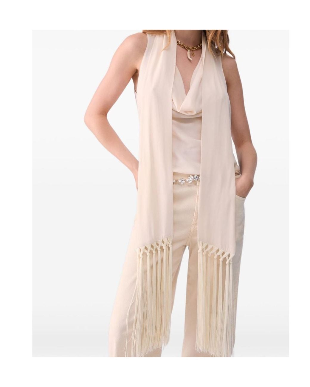 Liu Jo White Top With Scarf