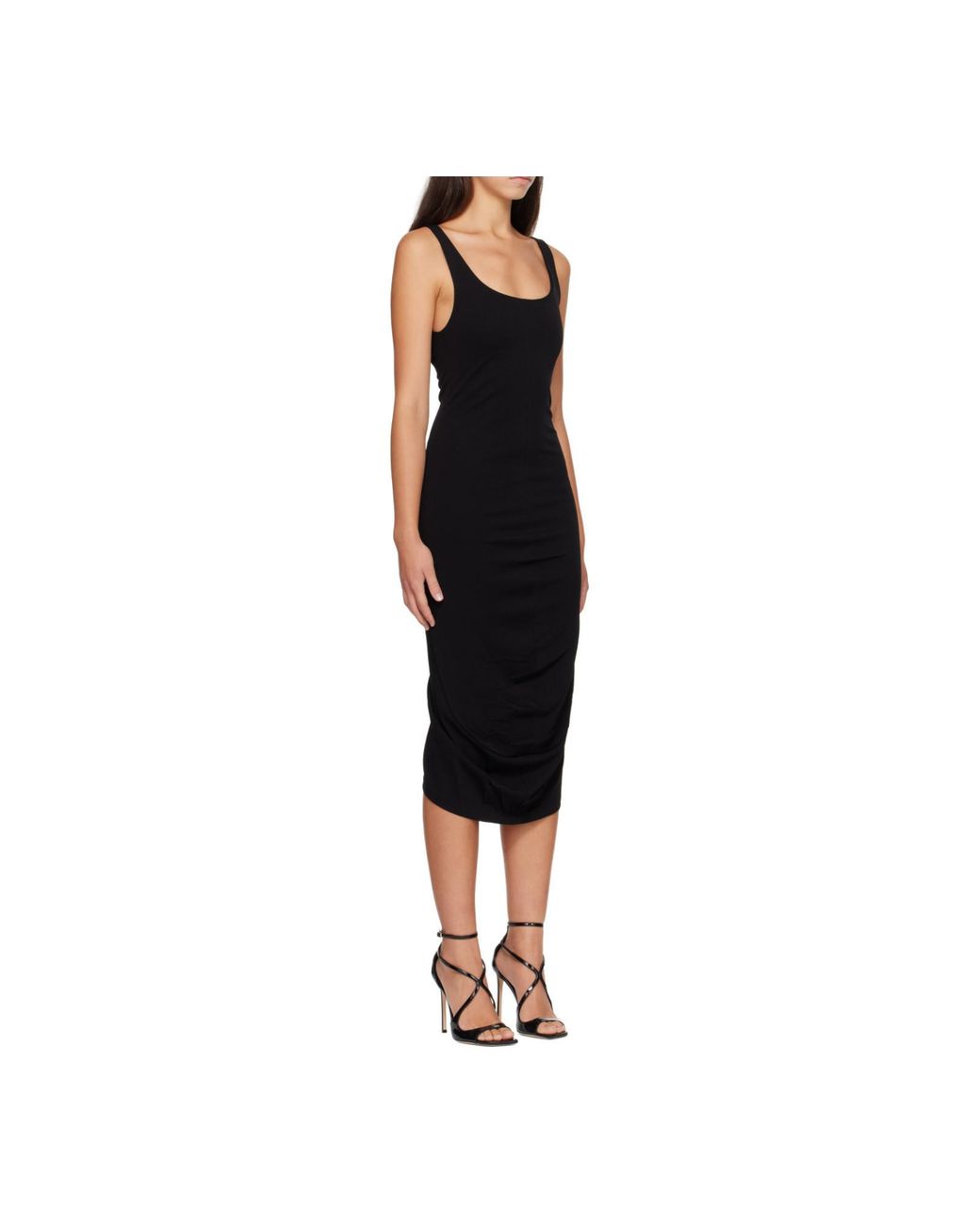 Jacquemus Black The Regata Draped Midi Dress
