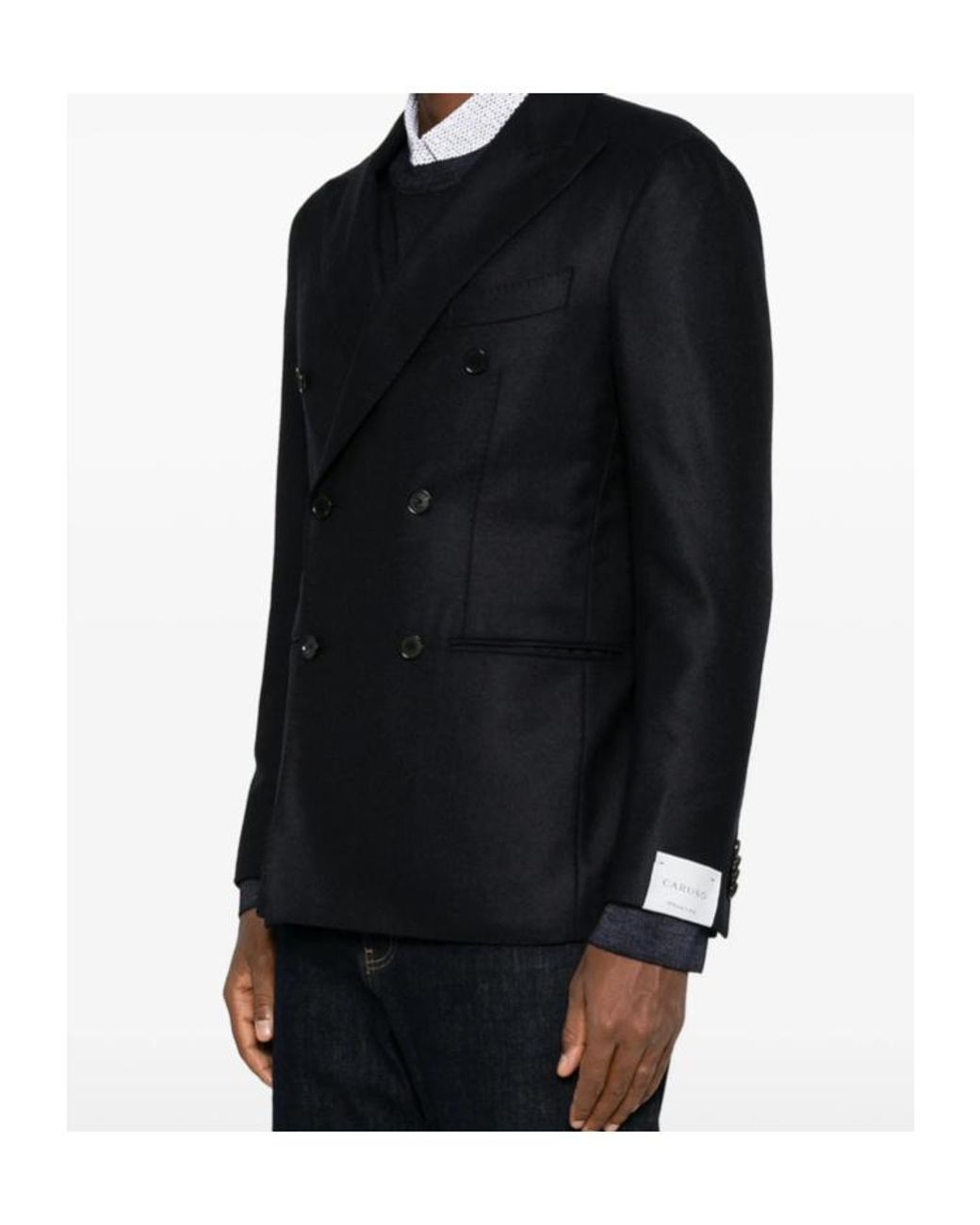 Caruso Blue Long-Sleeve Blazer for men