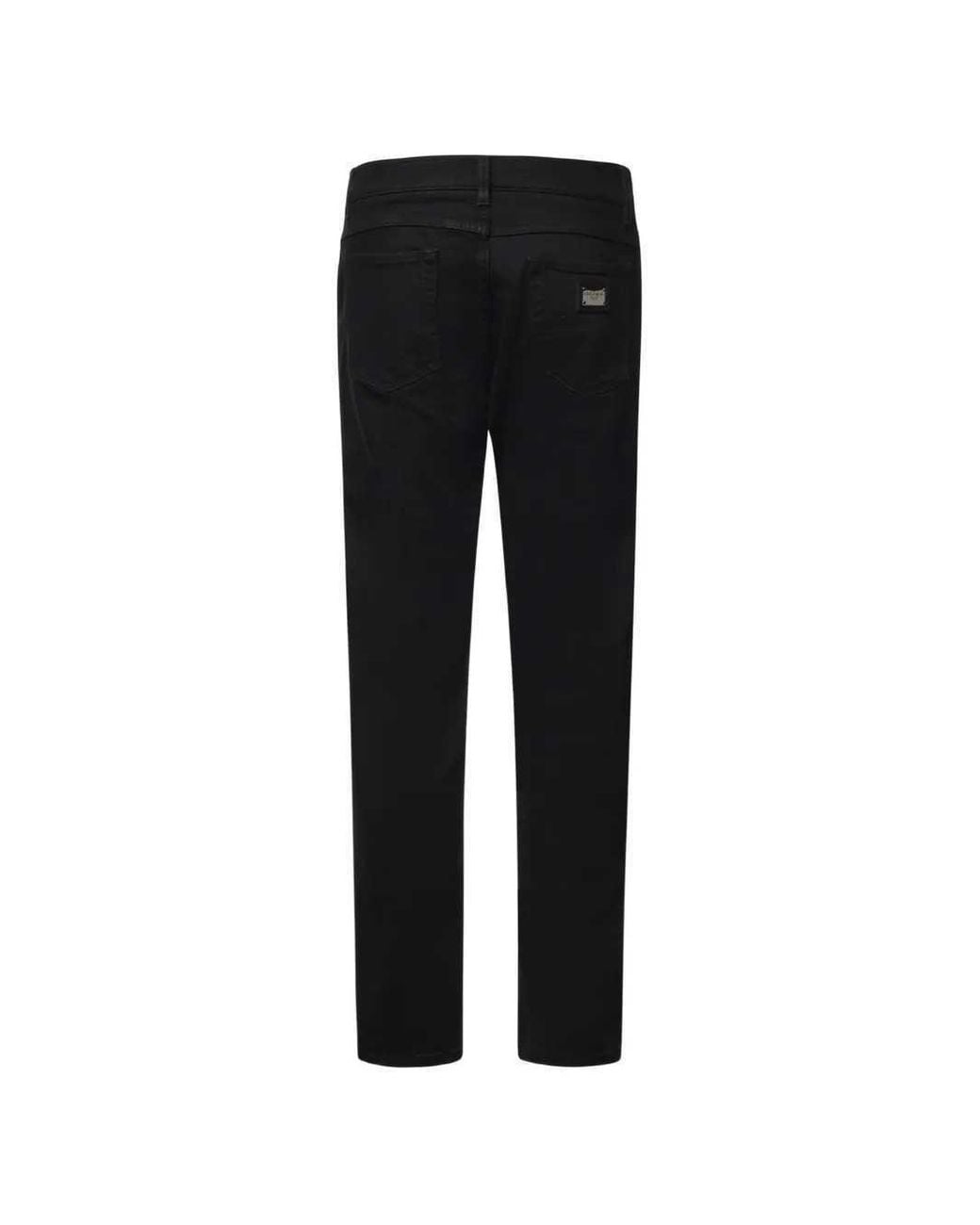 Dolce & Gabbana Black Logo Plaque Straight Leg Jeans for men