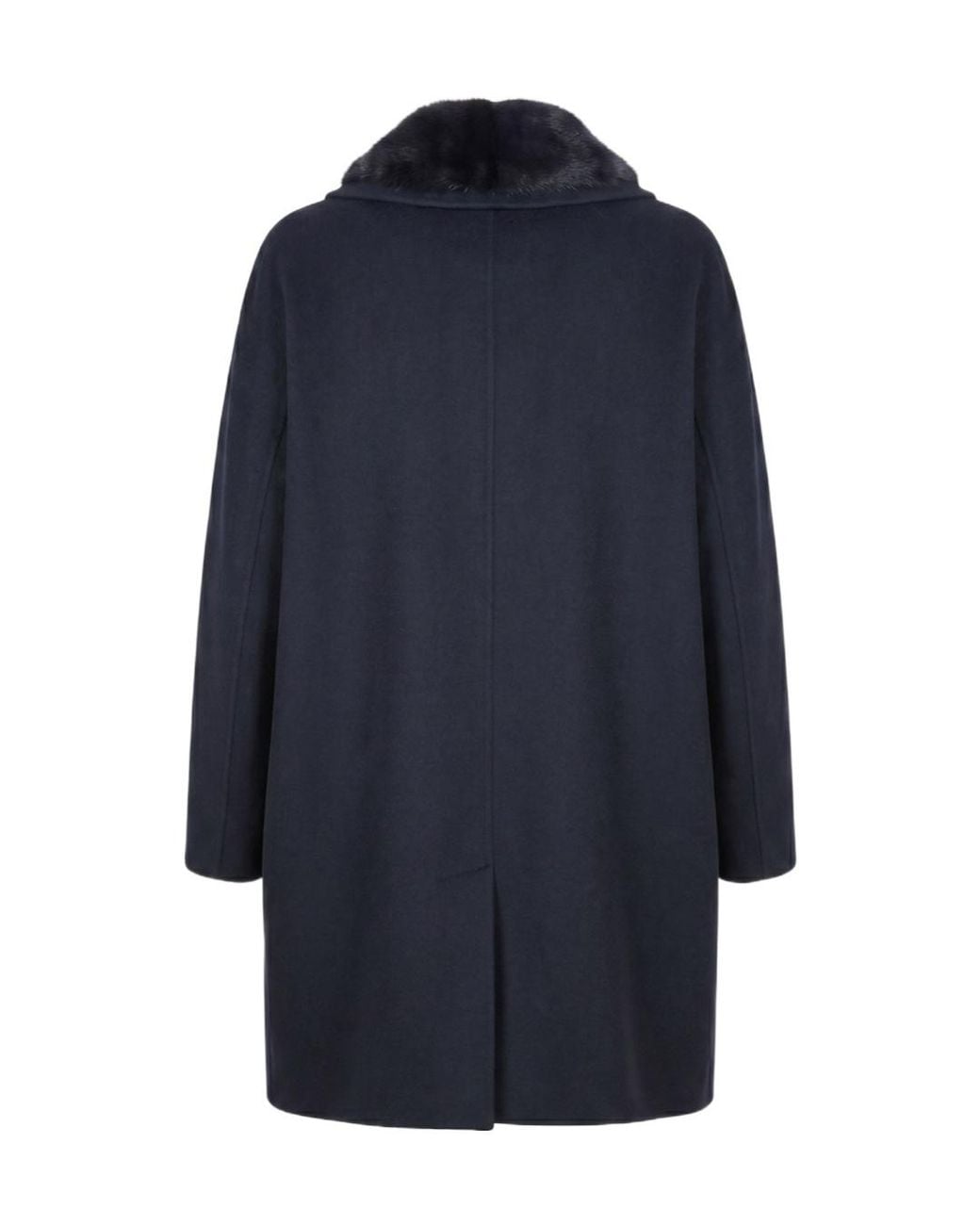 Manzoni 24 Blue Long-Sleeve Collared Coat