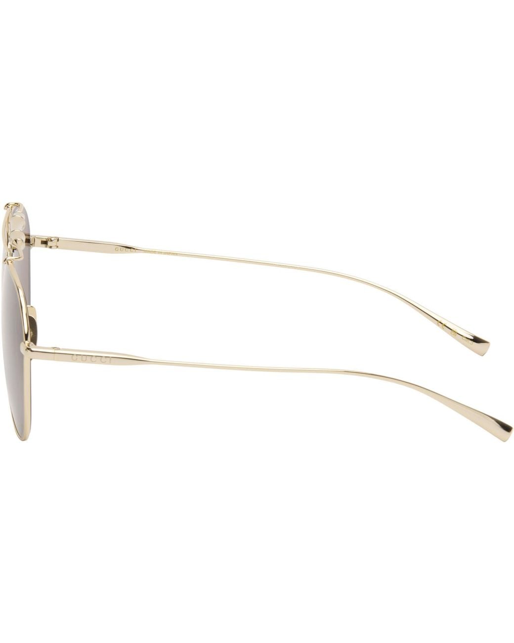 Gucci Brown Eyewear Aviator Frame Sunglasses for men