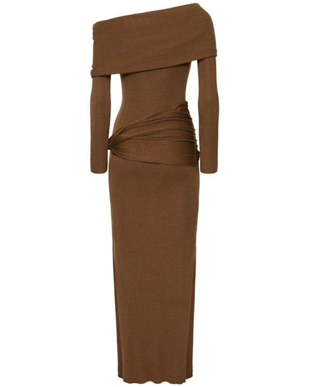 AYA MUSE Brown Slit Dress