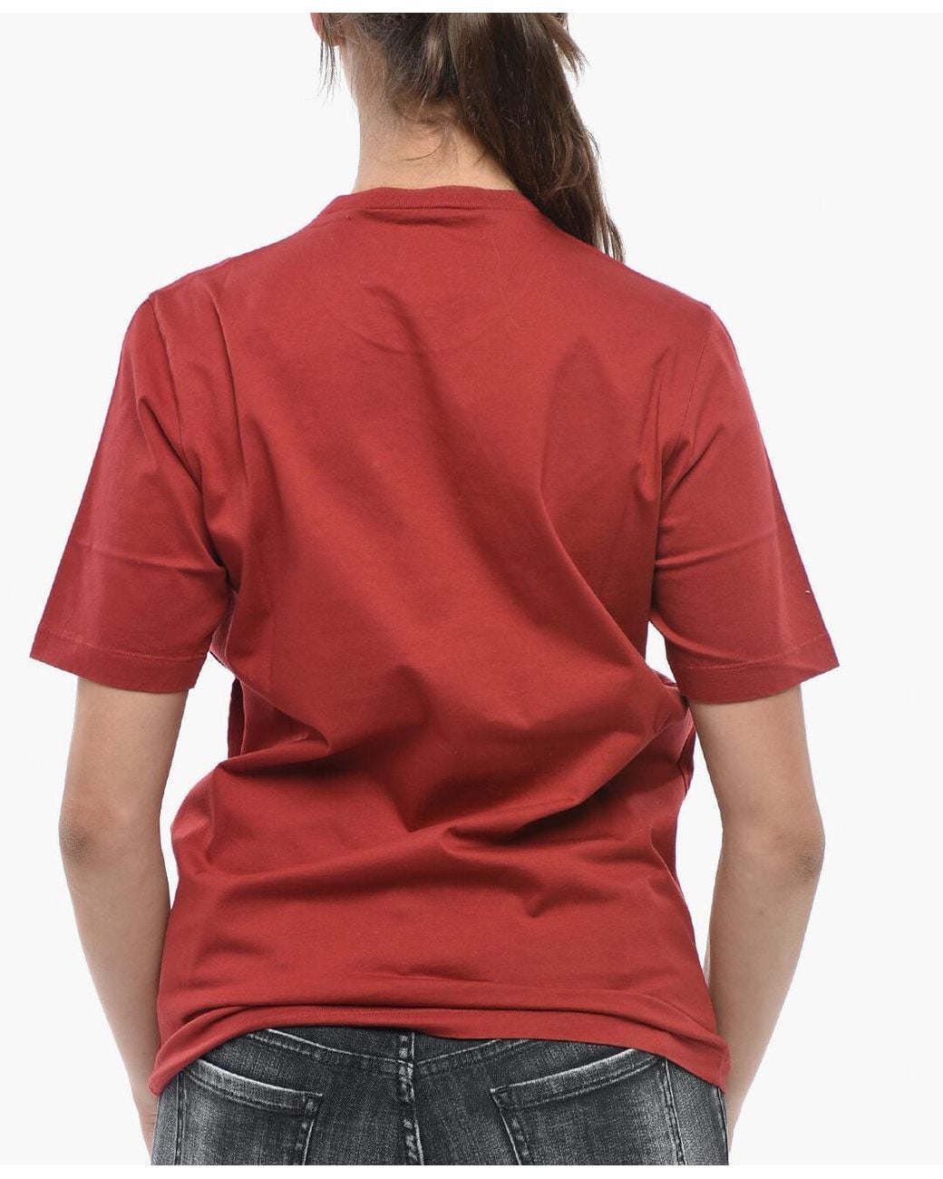 DSquared² Red Logo-Print Crew-Neck T-Shirt